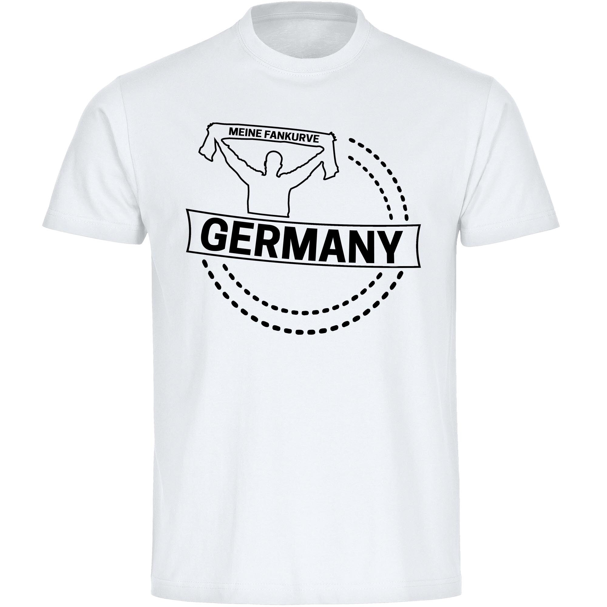 multifanshop Herren T-Shirt - Germany - Meine Fankurve - Druck schwarz - M&auml;nner 
