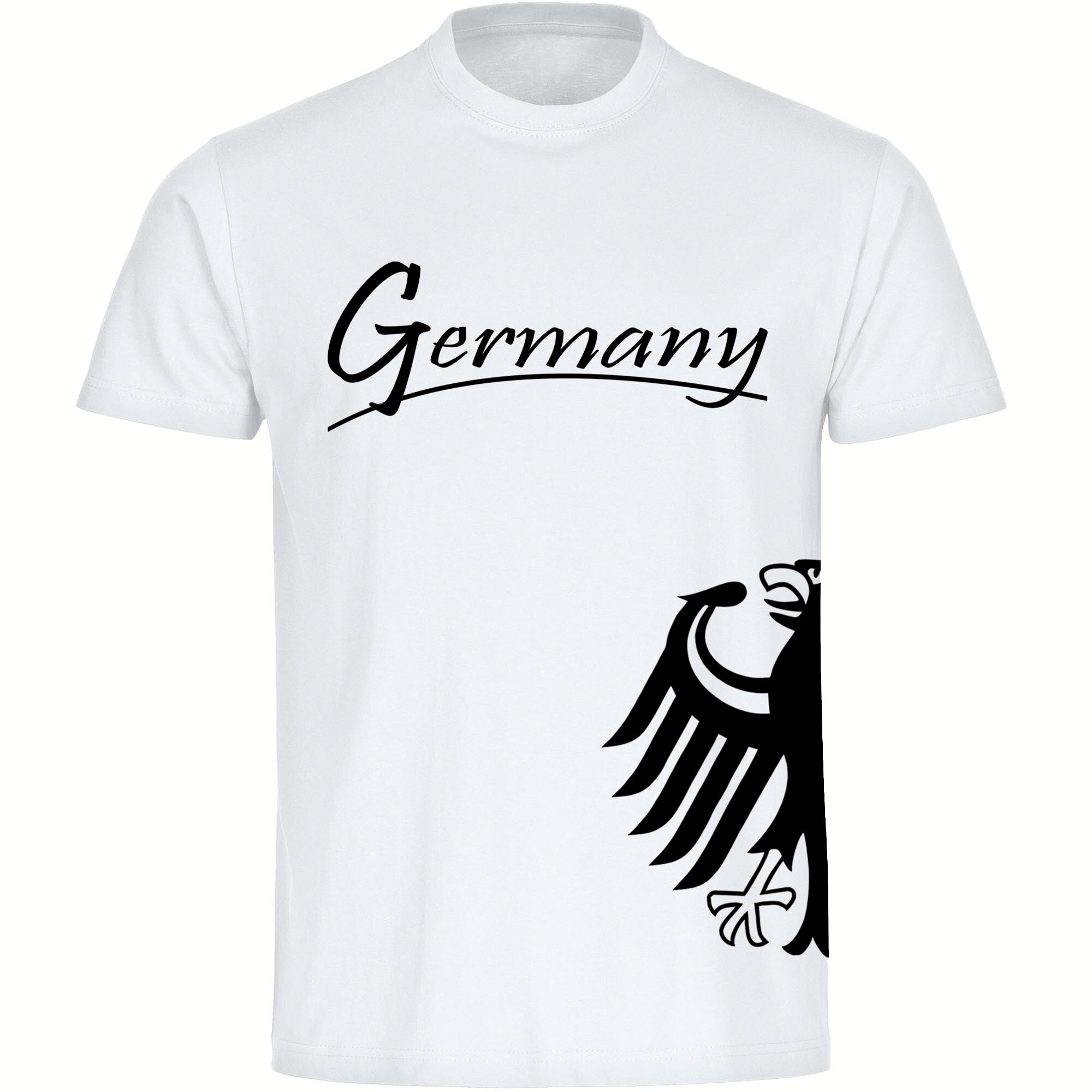 multifanshop Herren T-Shirt - Germany - Adler seitlich - Druck schwarz - M&auml;nner 