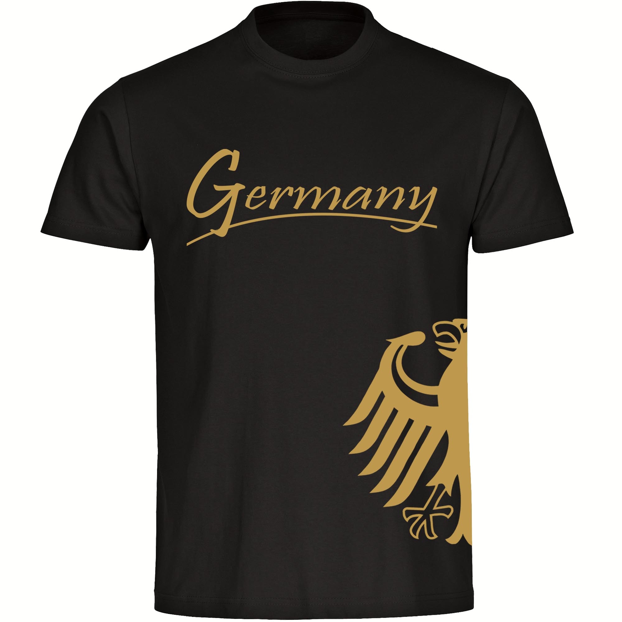 multifanshop Herren T-Shirt - Germany - Adler seitlich Gold - Druck gold metallic - M&auml;nner 