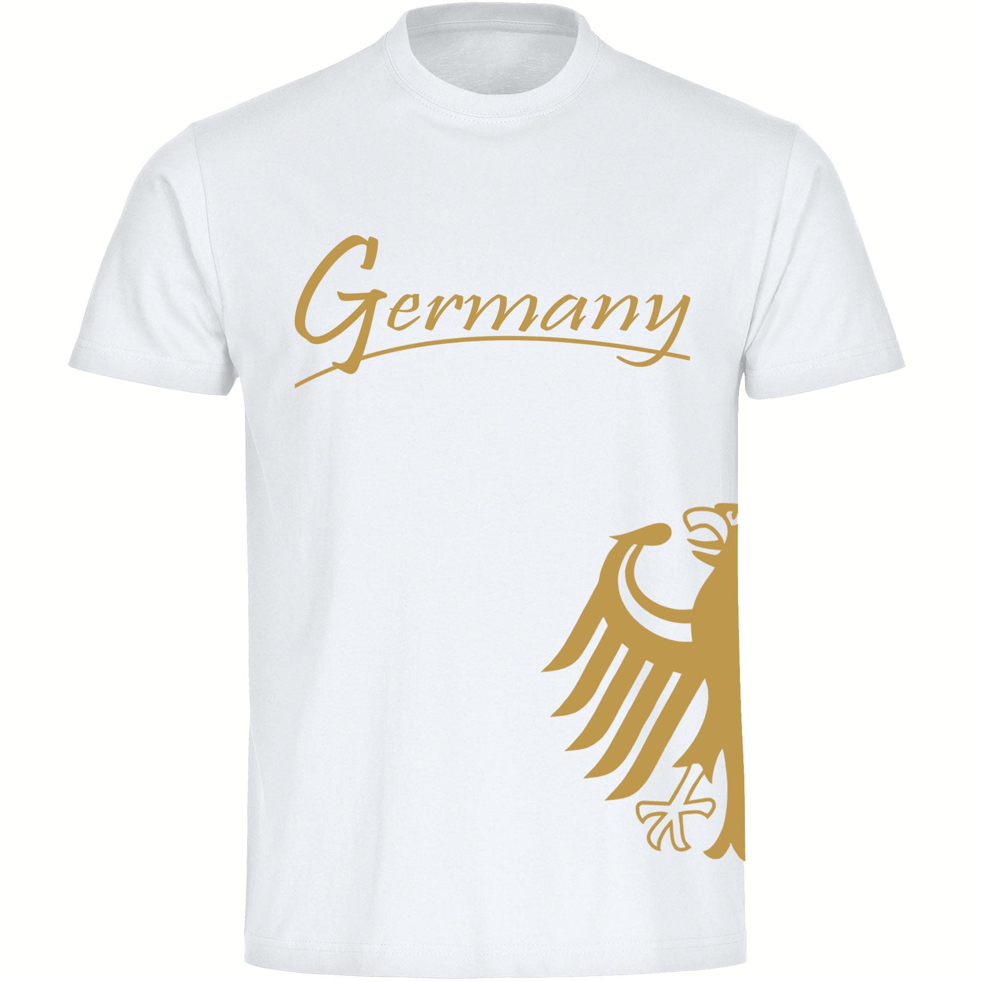 multifanshop Herren T-Shirt - Germany - Adler seitlich Gold - Druck gold metallic - M&auml;nner 