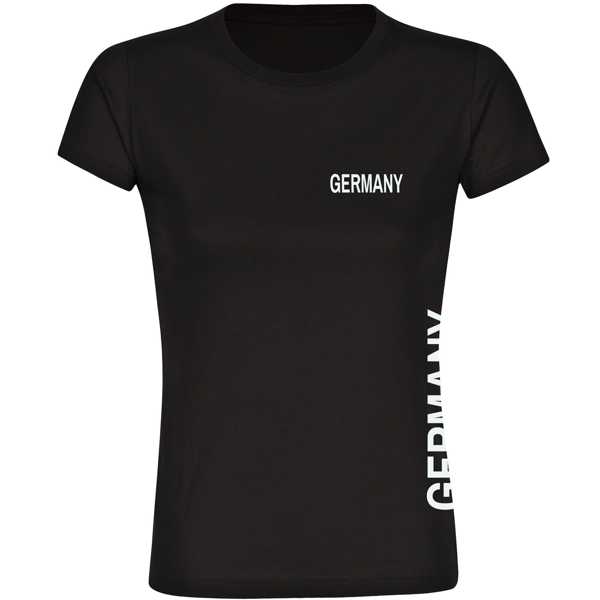 multifanshop Damen T-Shirt - Germany - Brust & Seite - Druck wei&szlig; - Frauen 