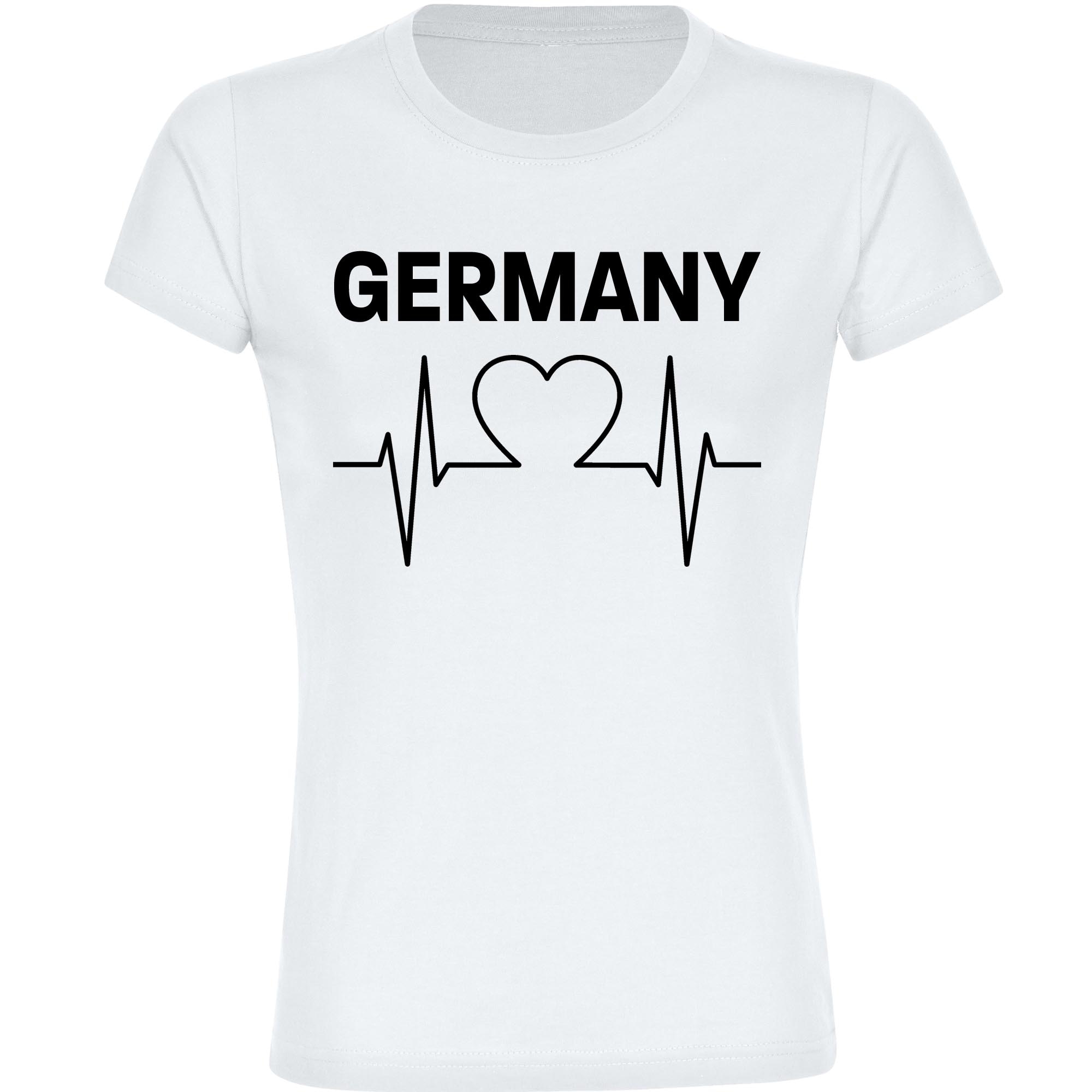 multifanshop Damen T-Shirt - Germany - Herzschlag - Druck schwarz - Frauen 