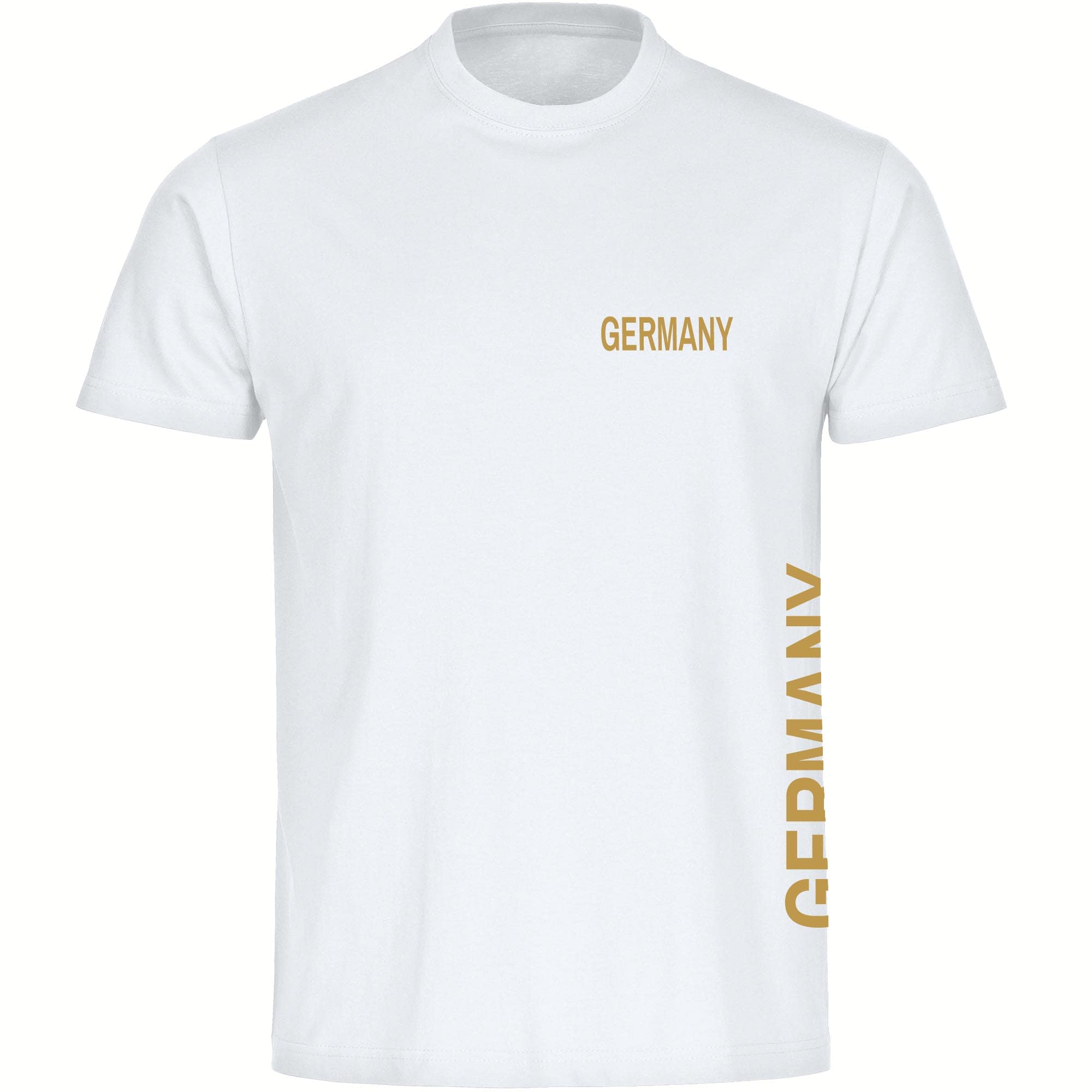 multifanshop Kinder T-Shirt - Germany - Brust & Seite Gold - Druck gold metallic - Kind 