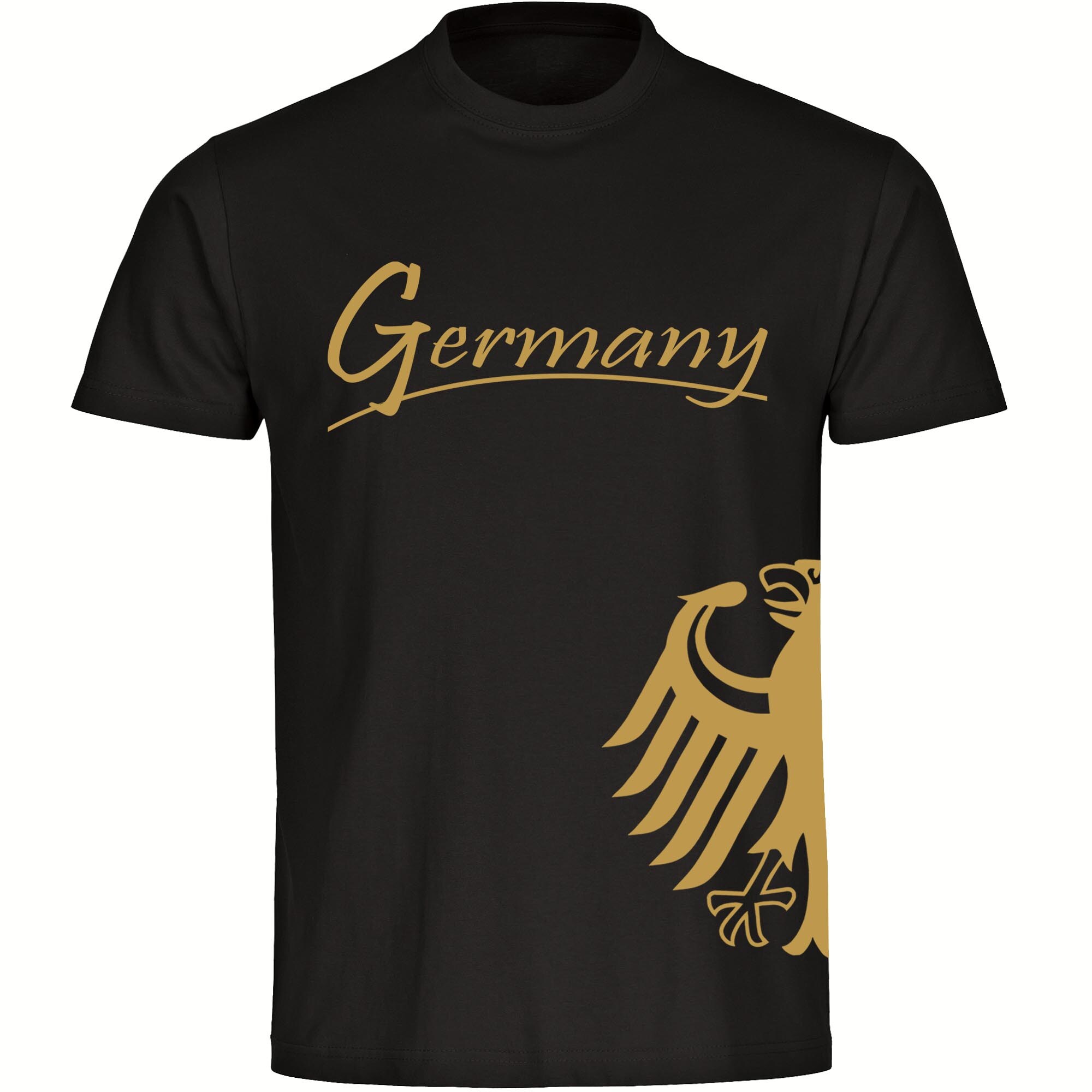 multifanshop Kinder T-Shirt - Germany - Adler seitlich Gold - Druck gold metallic - Kind 