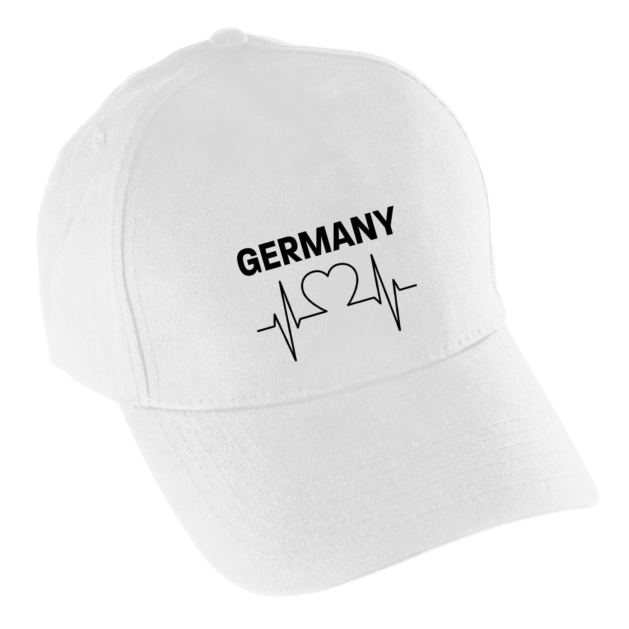 multifanshop Baseballcap - Germany - Herzschlag - Druck schwarz - M&uuml;tze 