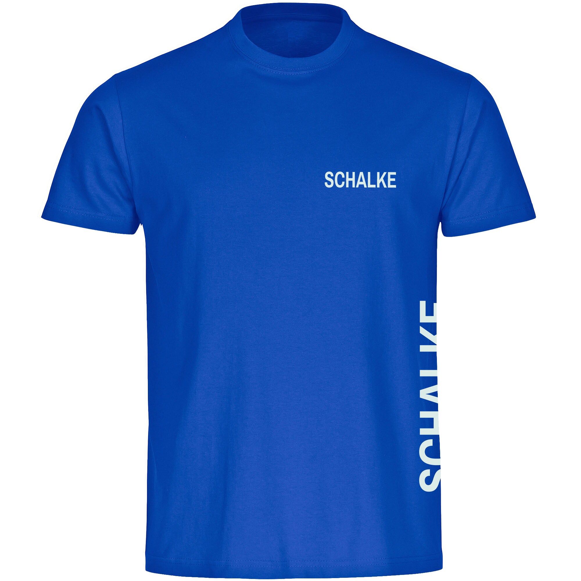 multifanshop Herren T-Shirt - Schalke - Brust & Seite - Druck wei&szlig; - M&auml;nner - Bild 1