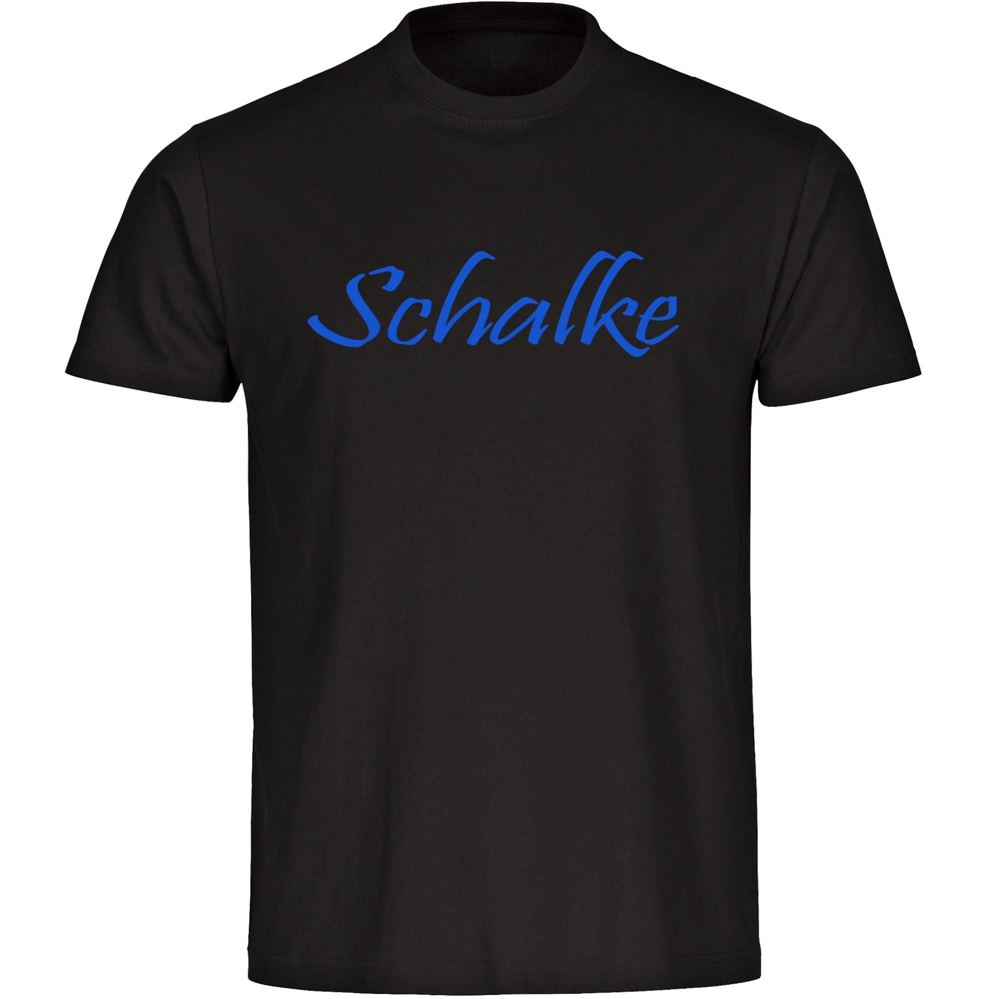 multifanshop Herren T-Shirt - Schalke - Schriftzug - Druck blau - M&auml;nner 