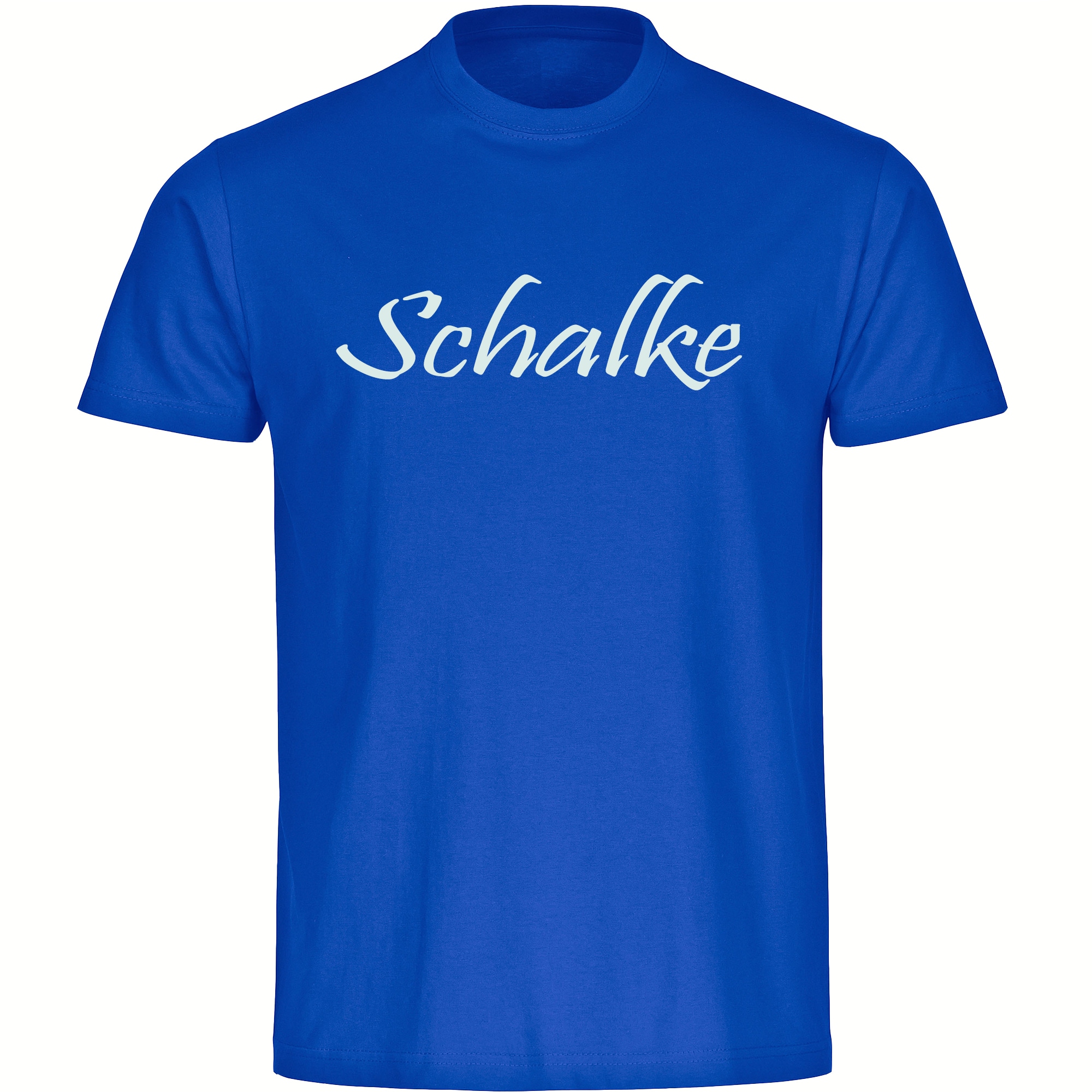multifanshop Herren T-Shirt - Schalke - Schriftzug - Druck wei&szlig; - M&auml;nner 