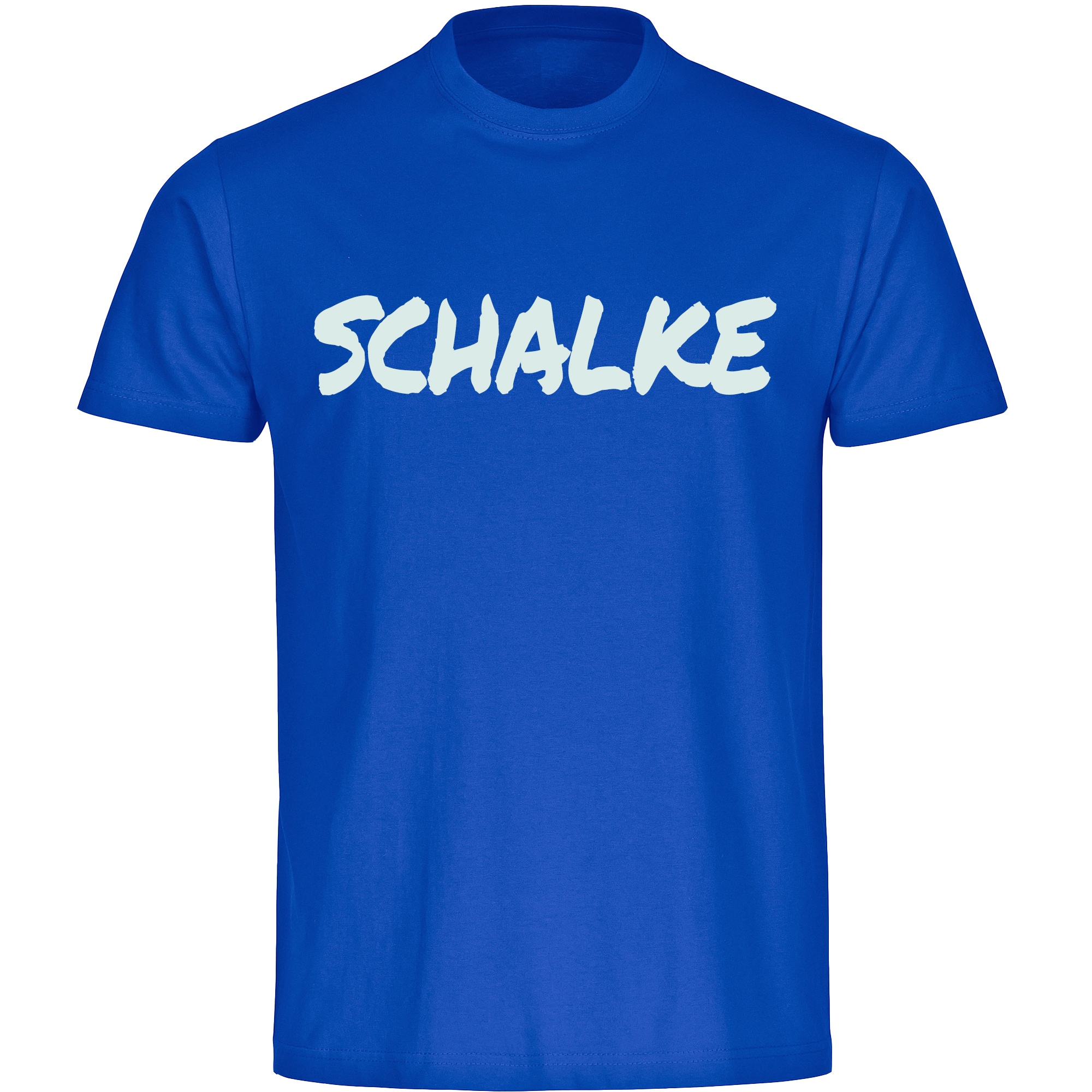 multifanshop Herren T-Shirt - Schalke - Textmarker - Druck wei&szlig; - M&auml;nner 