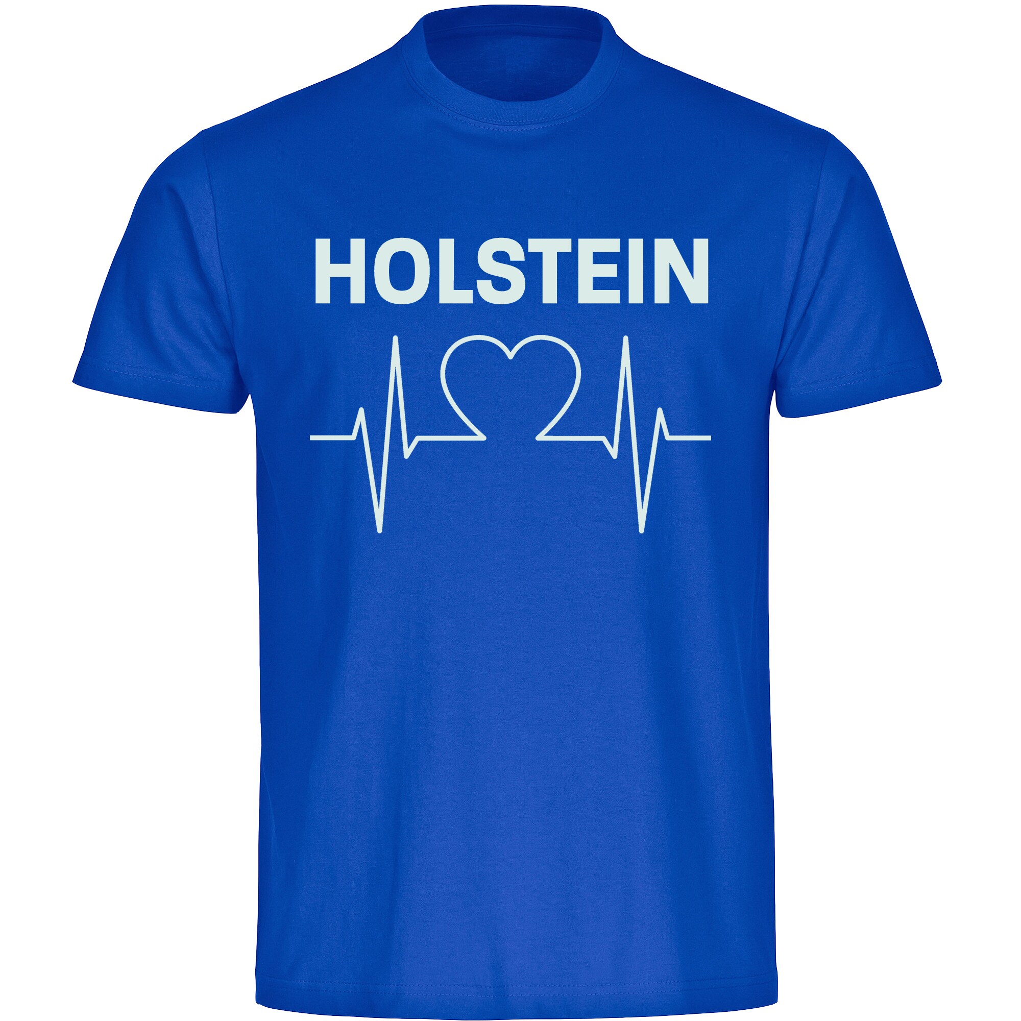 multifanshop Herren T-Shirt - Holstein - Herzschlag - Druck wei&szlig; - M&auml;nner 