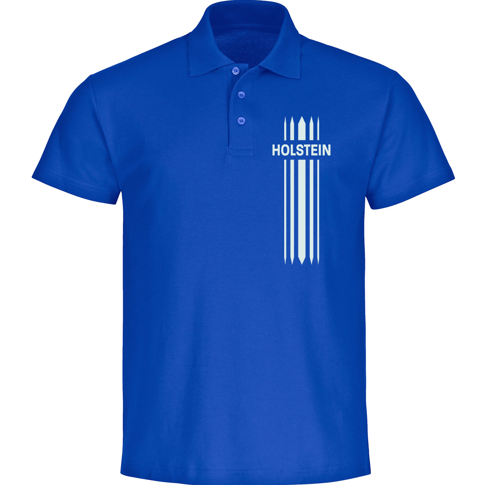multifanshop Poloshirt - Holstein - Streifen - Druck wei&szlig; - Polo 