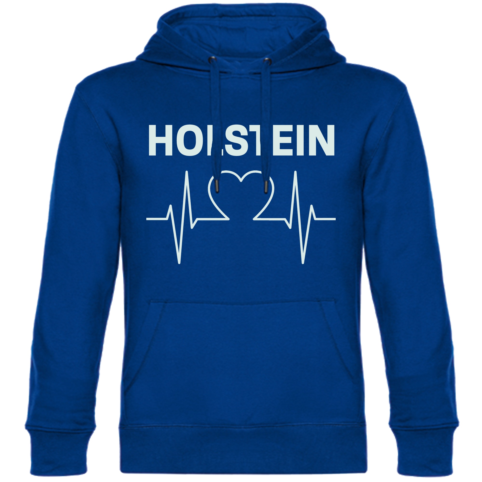multifanshop Kapuzen Sweatshirt - Holstein - Herzschlag - Druck wei&szlig; - Hoodie 