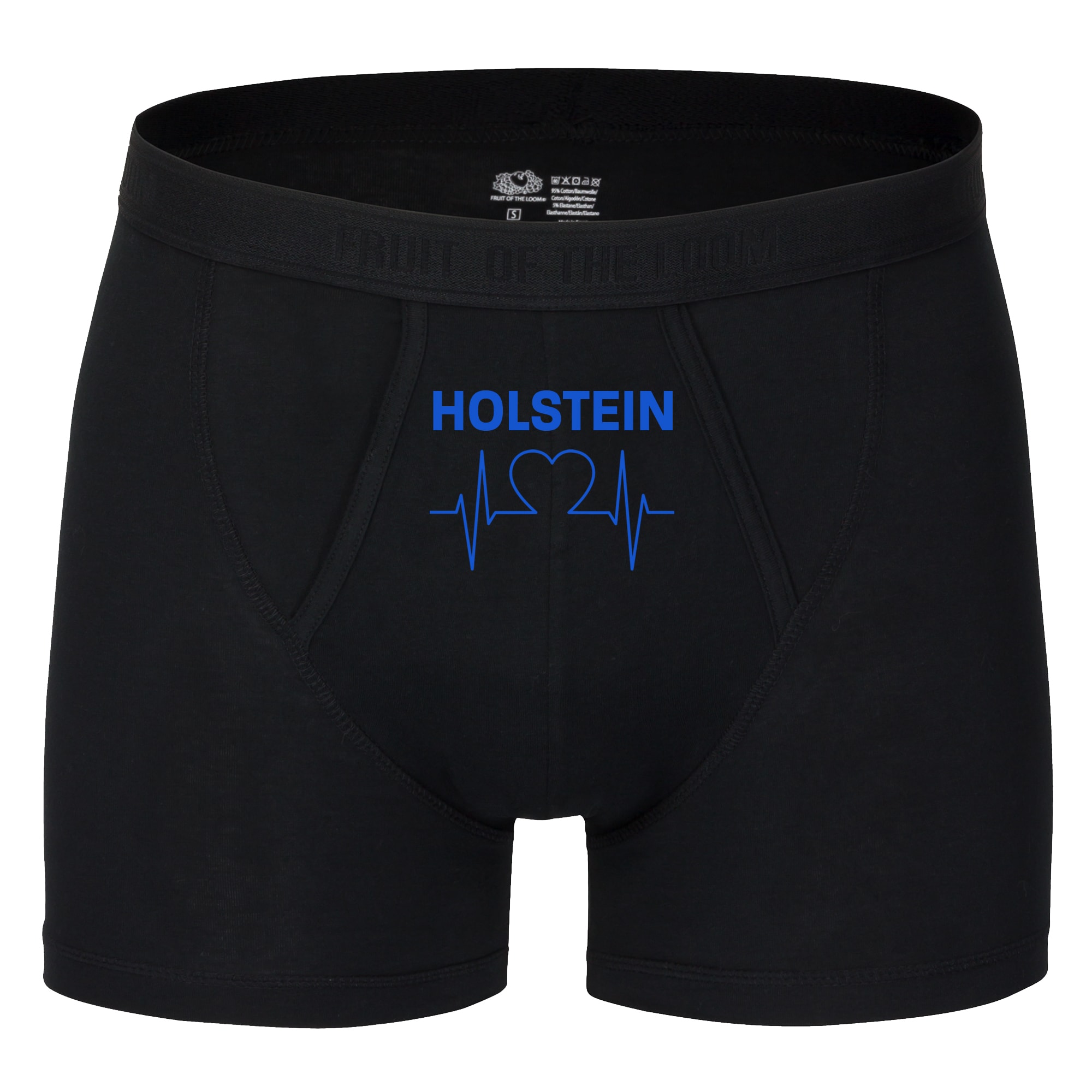 multifanshop Herren Boxer Short - Holstein - Herzschlag - Druck blau - Unterw&auml;sche 