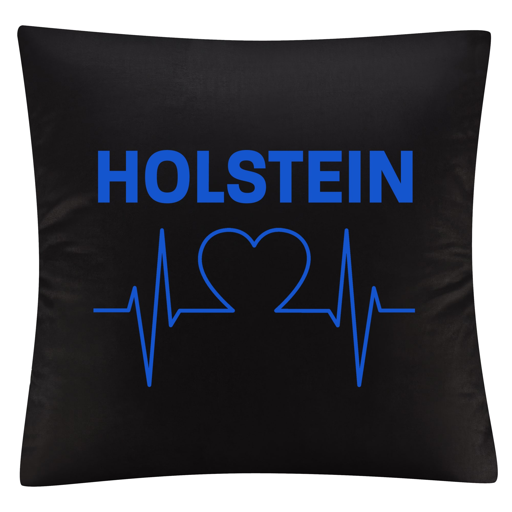 multifanshop Kissenbezug - Holstein - Herzschlag - Druck blau - Kissen 
