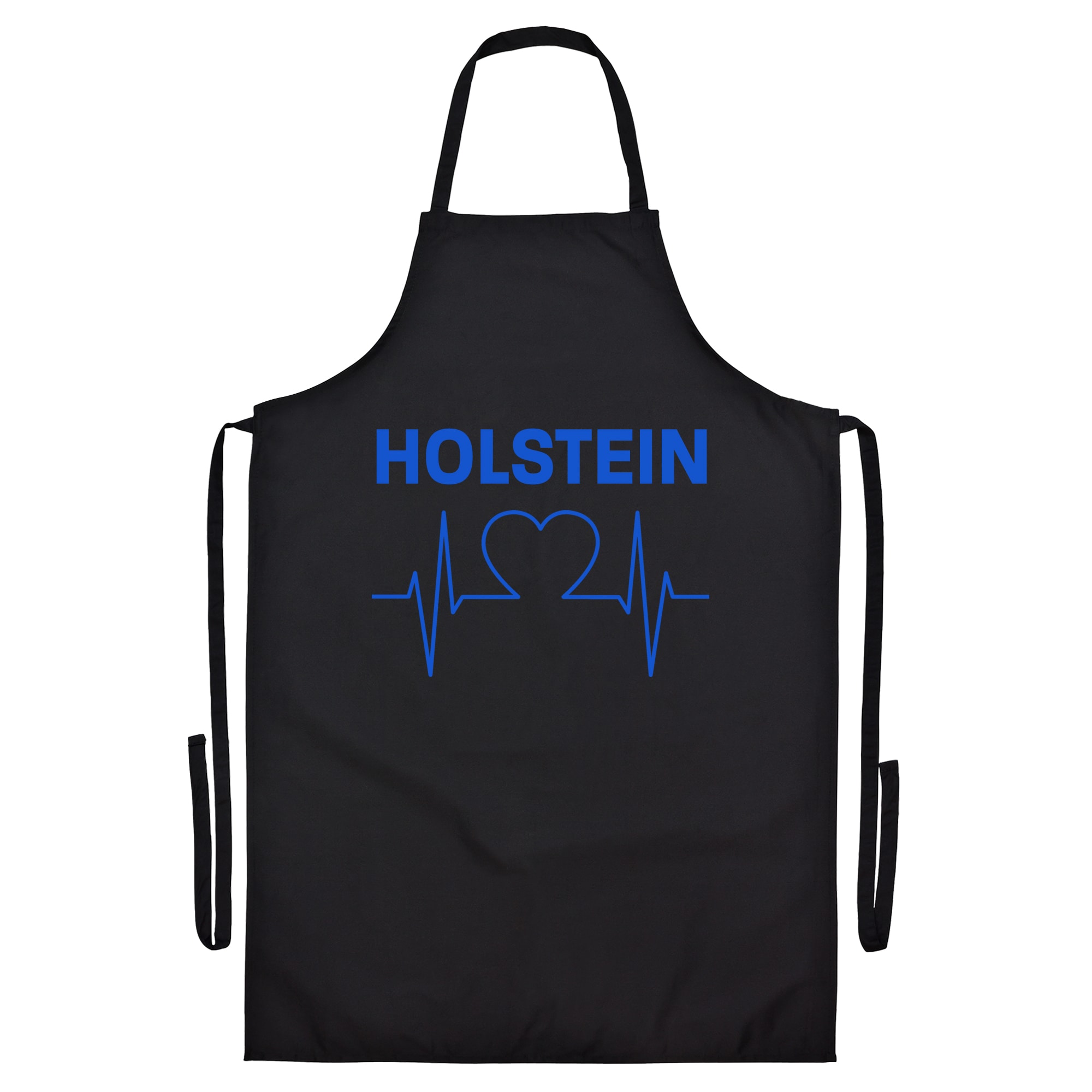 multifanshop Grillsch&uuml;rze - Holstein - Herzschlag - Druck blau - Sch&uuml;rze 