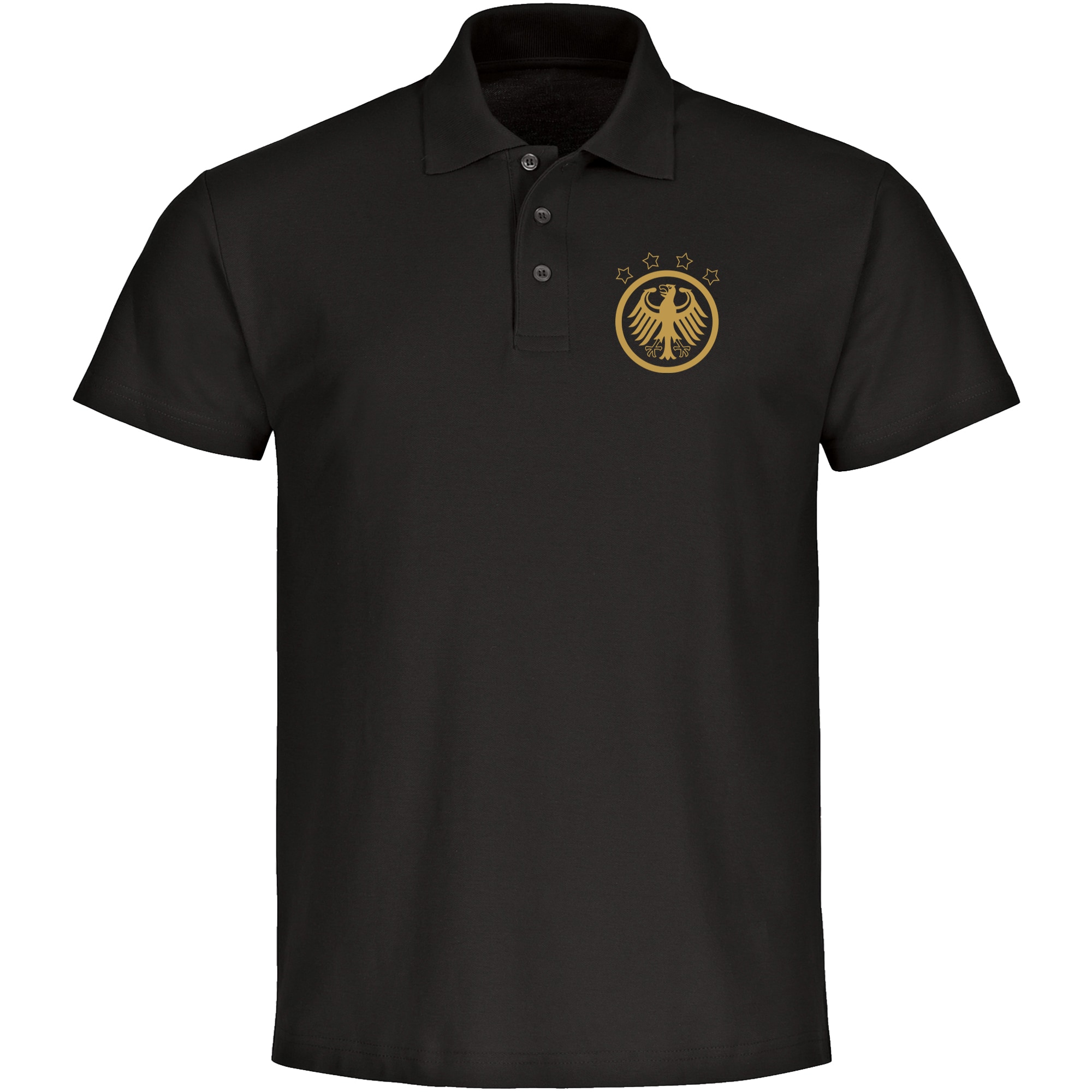multifanshop Poloshirt - Deutschland - Adler Retro Gold - Druck gold metallic - Polo 