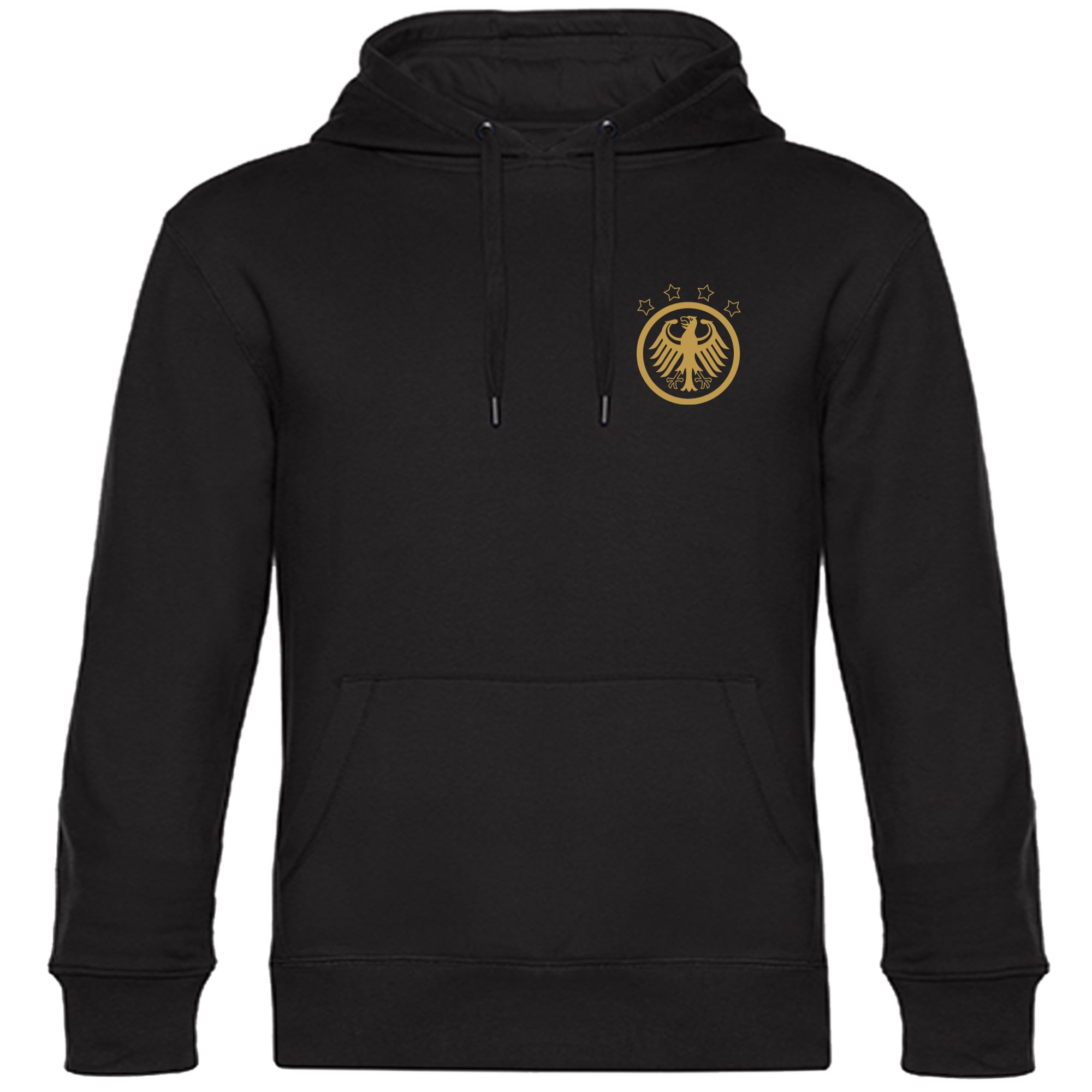 multifanshop Kapuzen Sweatshirt - Deutschland - Adler Retro Gold - Druck gold metallic - Hoodie 