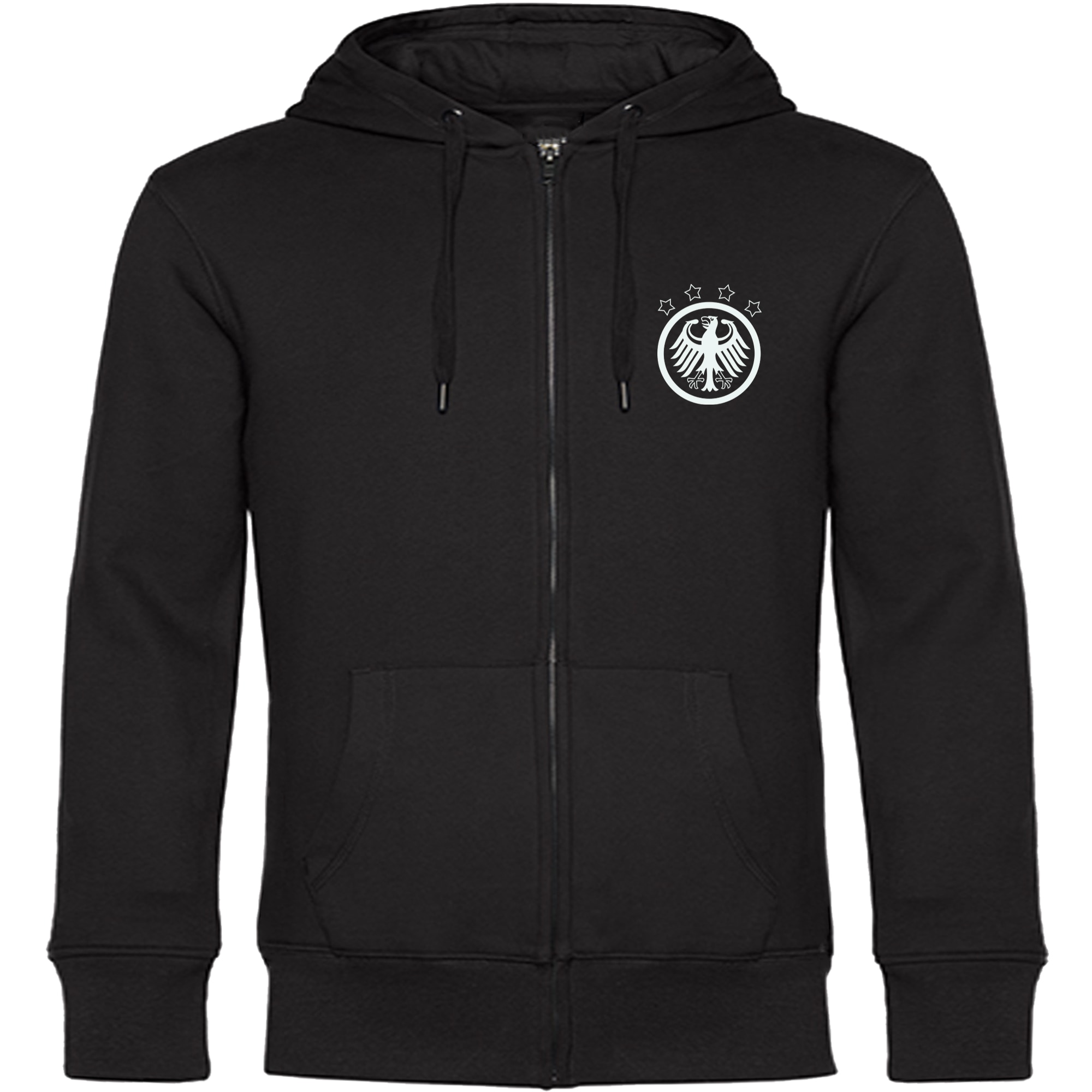multifanshop Kapuzen Sweatshirt Jacke - Deutschland - Adler Retro - Druck wei&szlig; - Sweat 