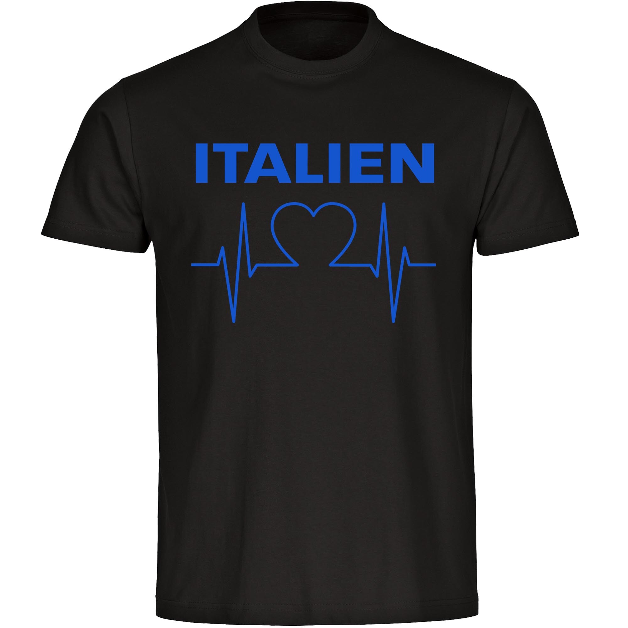 multifanshop Herren T-Shirt - Italien - Herzschlag - Druck blau - M&auml;nner 