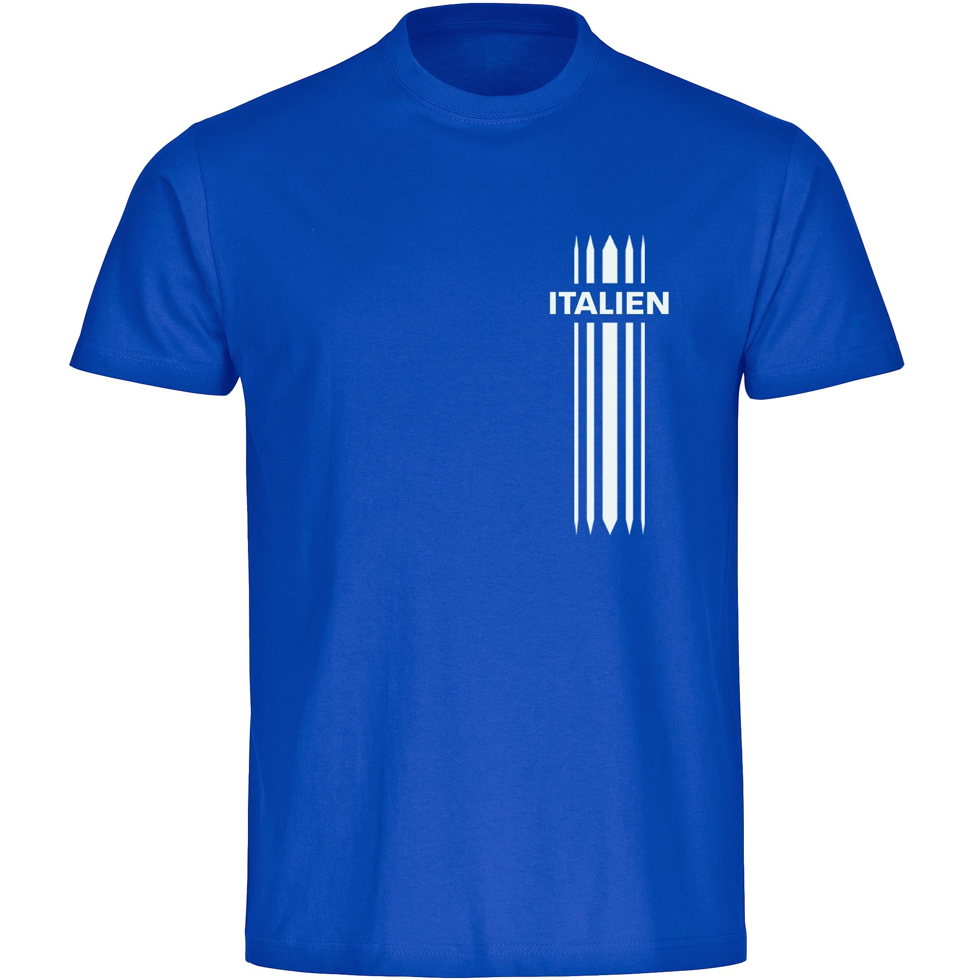 multifanshop Herren T-Shirt - Italien - Streifen - Druck wei&szlig; - M&auml;nner 
