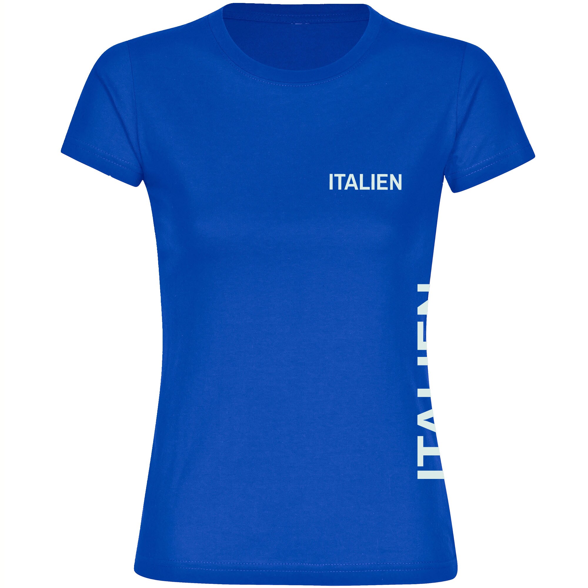 multifanshop Damen T-Shirt - Italien - Brust & Seite - Druck wei&szlig; - Frauen 