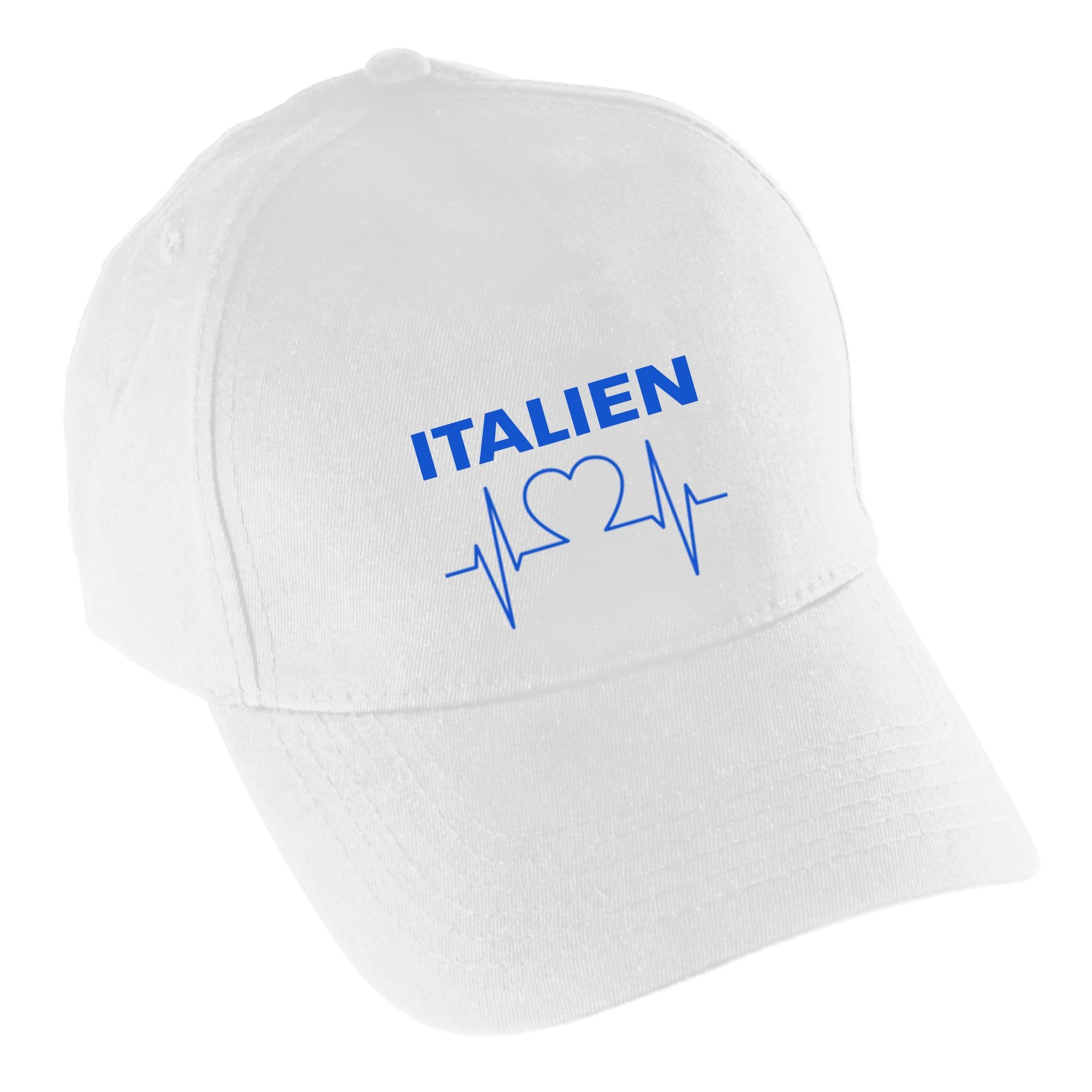 multifanshop Baseballcap - Italien - Herzschlag - Druck blau - M&uuml;tze 