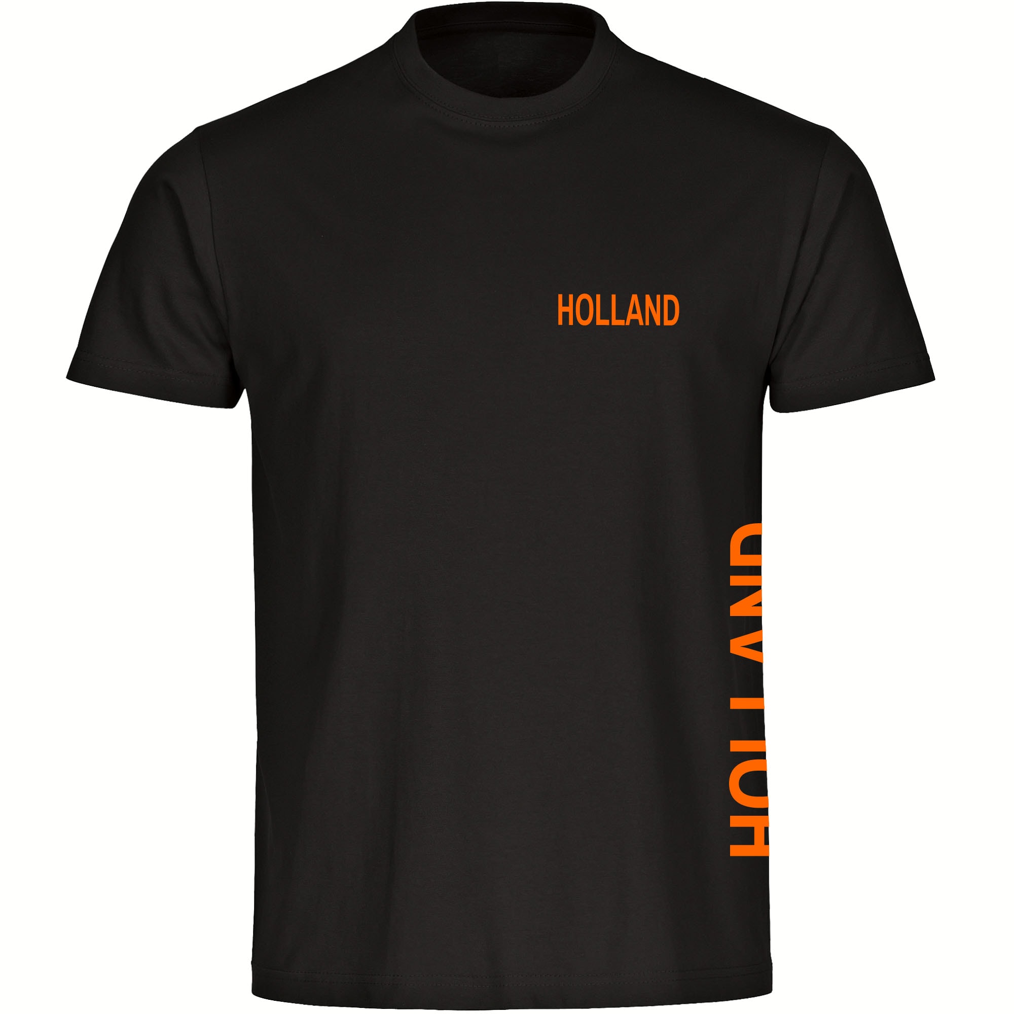multifanshop Herren T-Shirt - Holland - Brust & Seite - Druck orange - M&auml;nner 