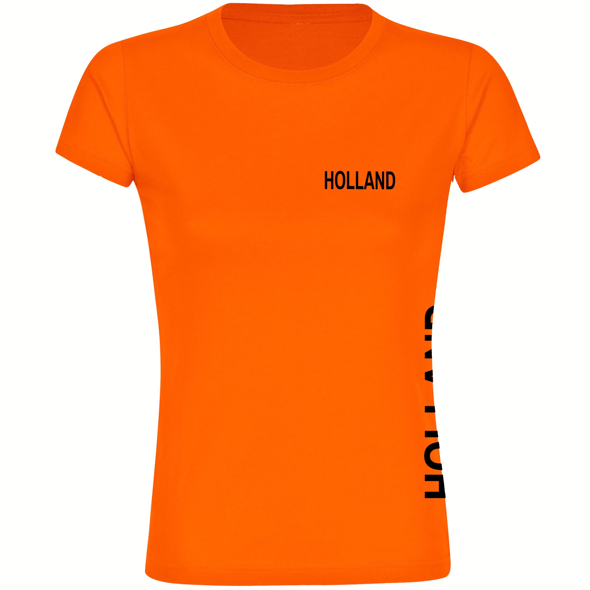 multifanshop Damen T-Shirt - Holland - Brust & Seite - Druck schwarz - Frauen 