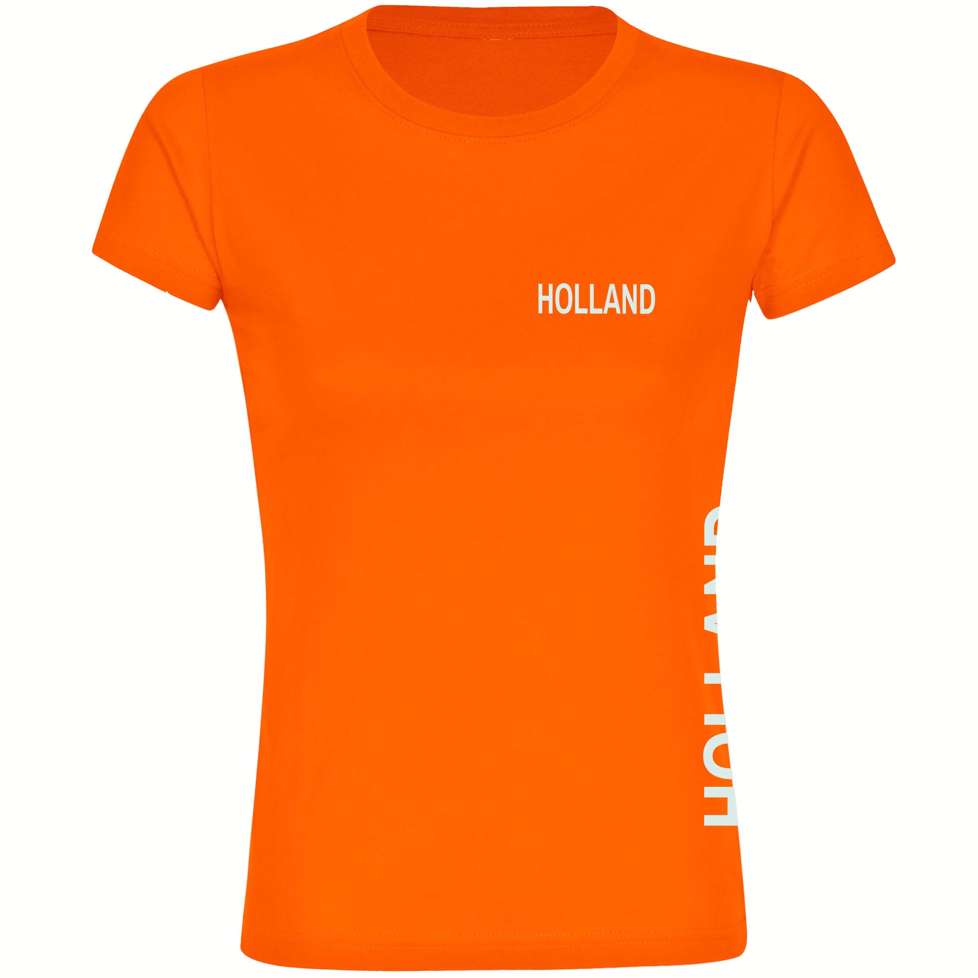 multifanshop Damen T-Shirt - Holland - Brust & Seite - Druck wei&szlig; - Frauen 