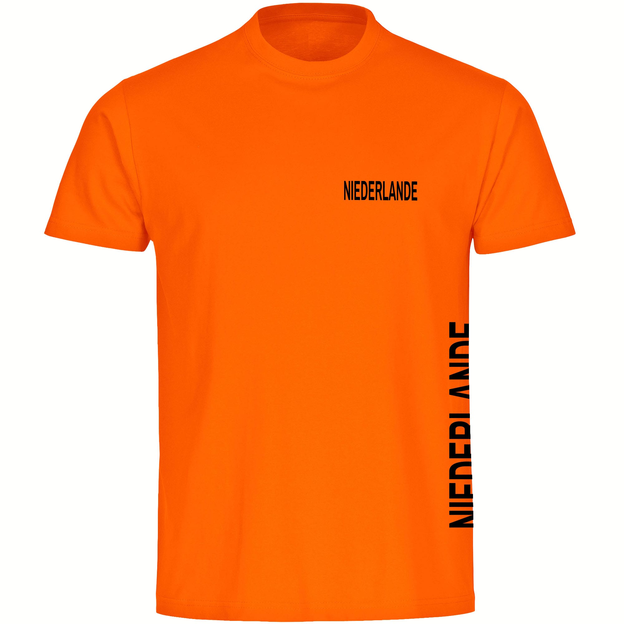 multifanshop Herren T-Shirt - Niederlande - Brust & Seite - Druck schwarz - M&auml;nner 