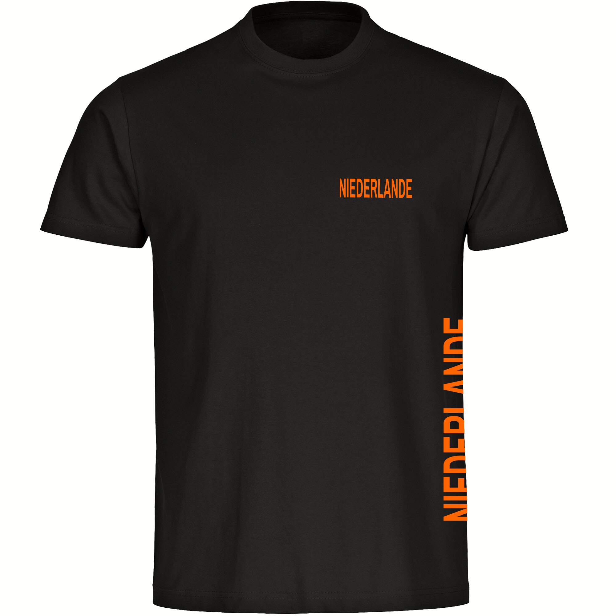 multifanshop Herren T-Shirt - Niederlande - Brust & Seite - Druck orange - M&auml;nner 