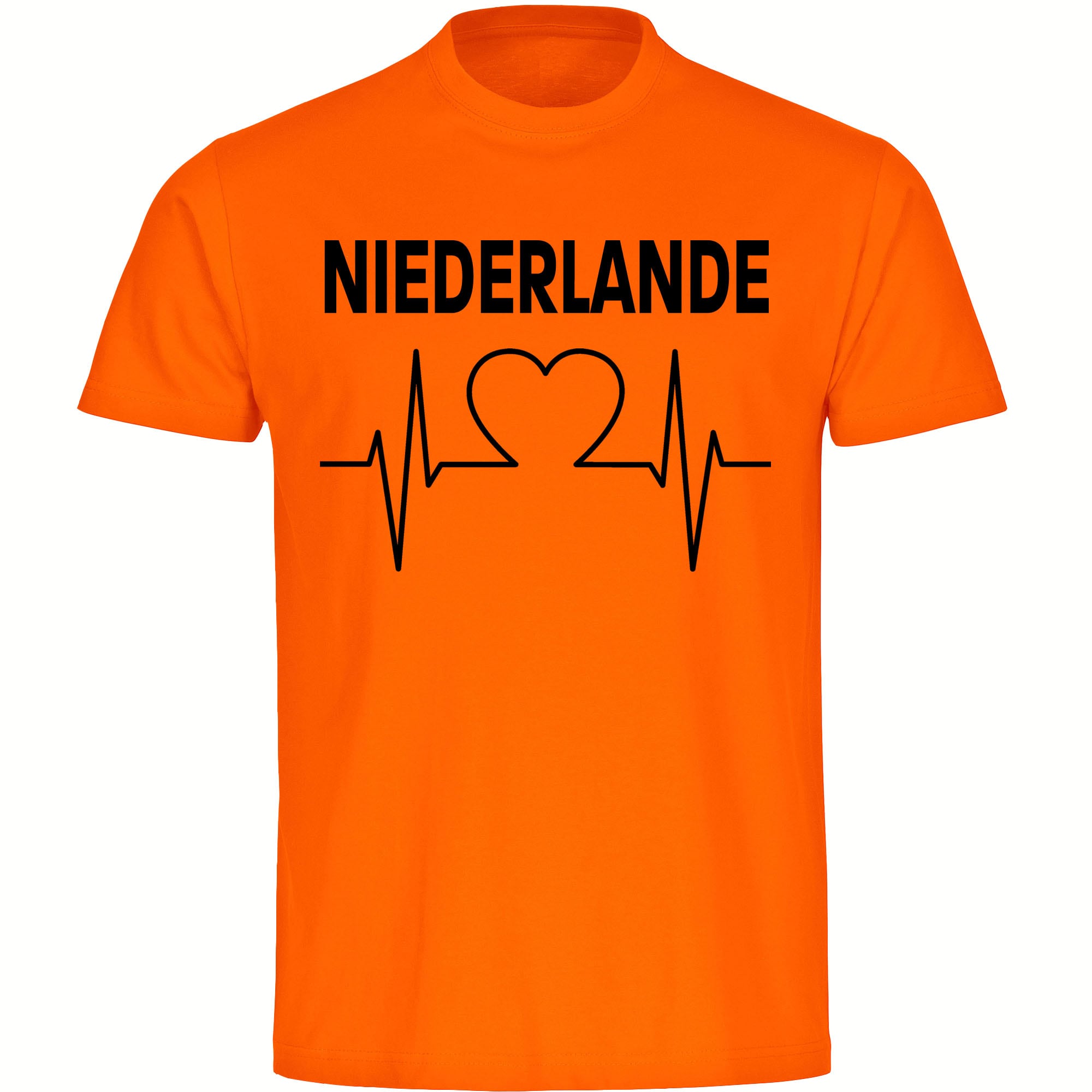 multifanshop Herren T-Shirt - Niederlande - Herzschlag - Druck schwarz - M&auml;nner 