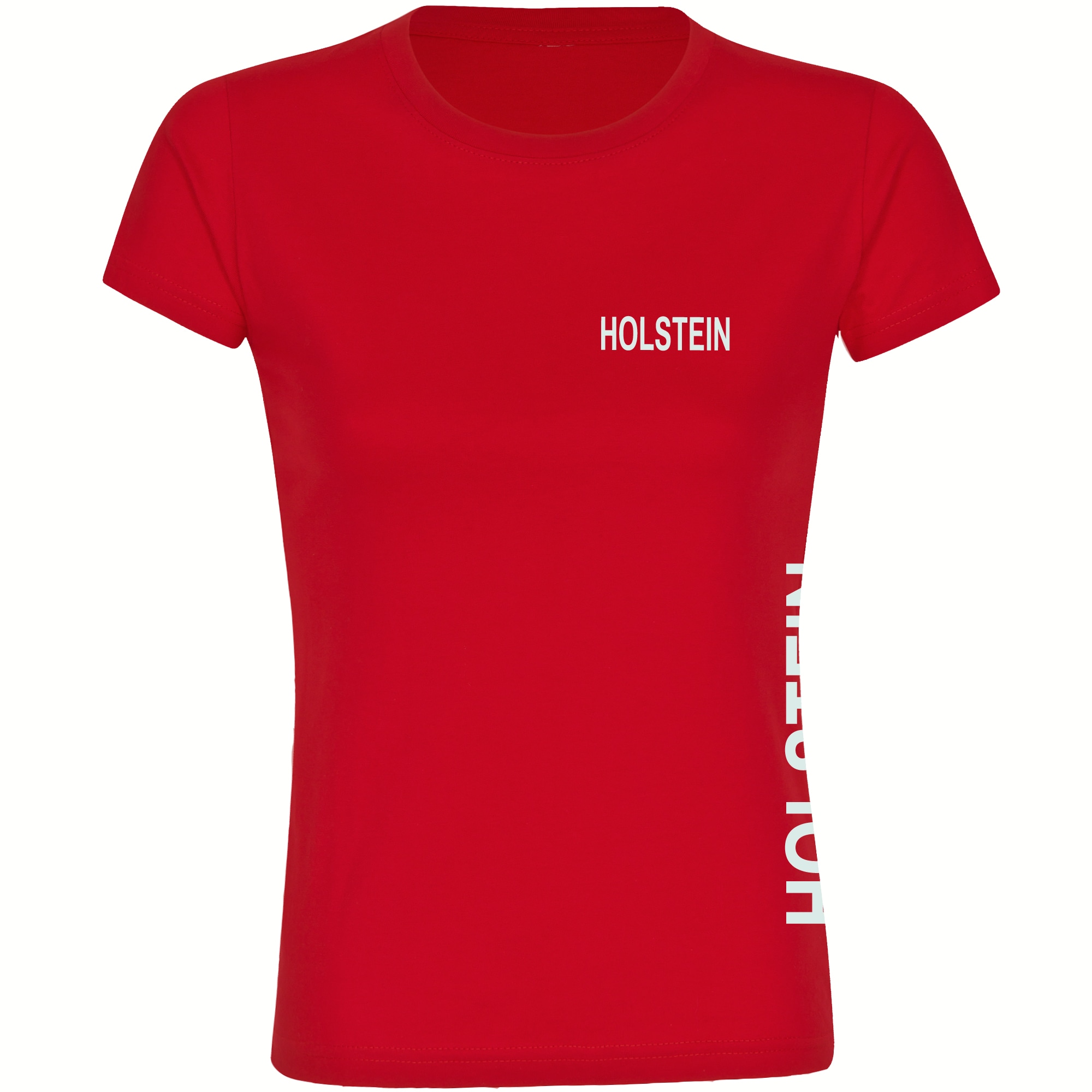 multifanshop Damen T-Shirt - Holstein - Brust & Seite - Druck wei&szlig; - Frauen 