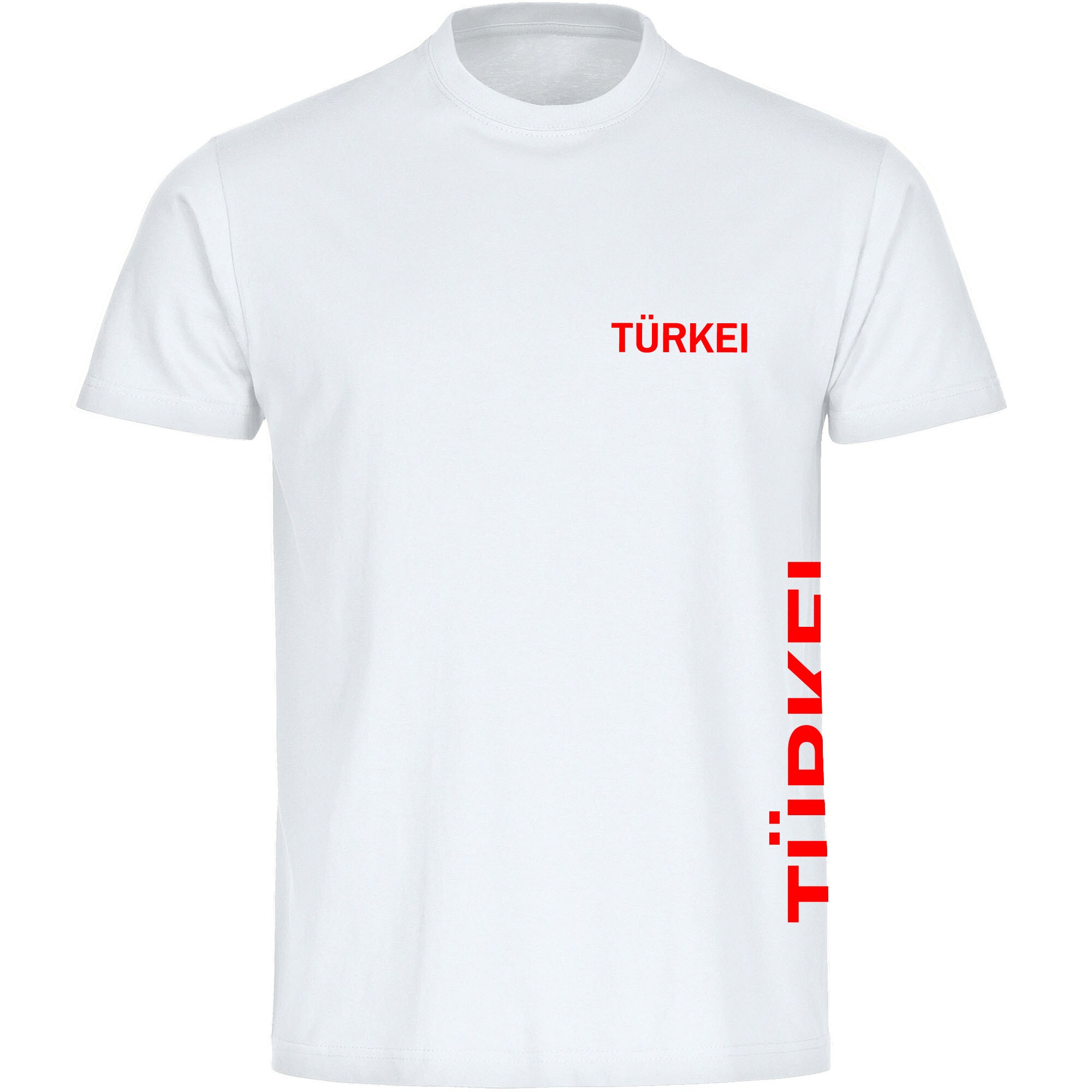 multifanshop Herren T-Shirt - T&uuml;rkei - Brust & Seite - Druck rot - M&auml;nner 