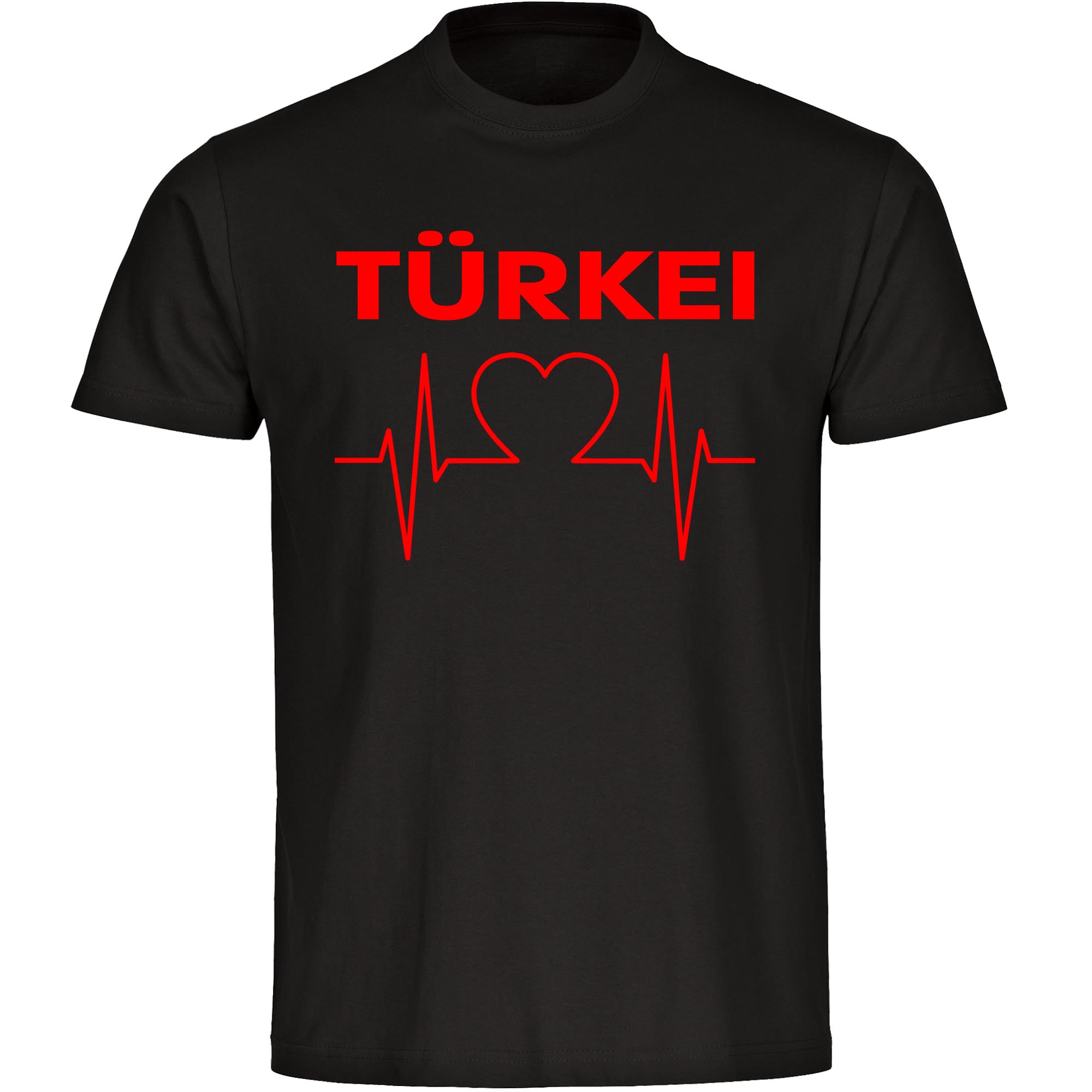 multifanshop Herren T-Shirt - T&uuml;rkei - Herzschlag - Druck rot - M&auml;nner 