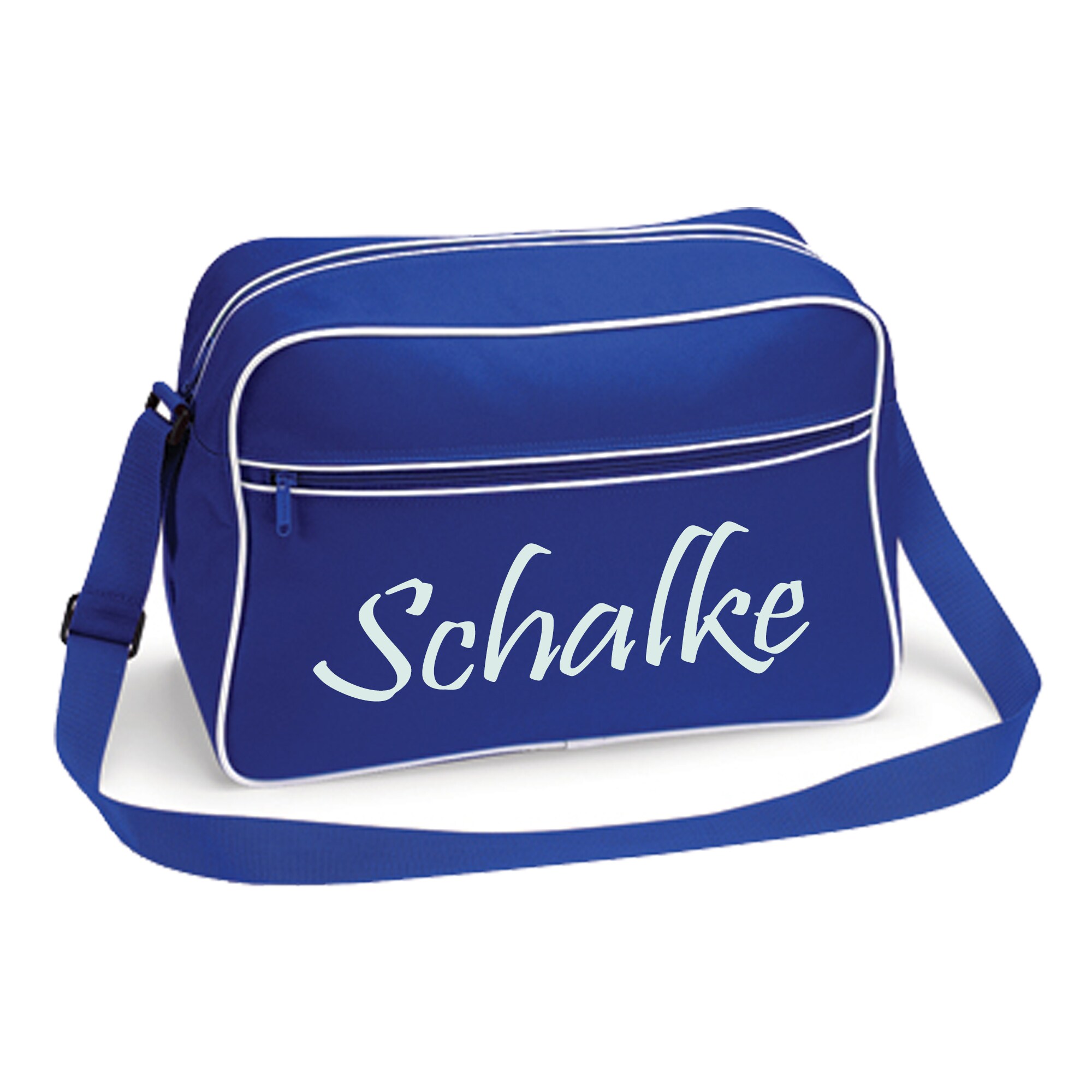 multifanshop Retrotasche - Schalke - Schriftzug - Druck wei&szlig; - Tasche 