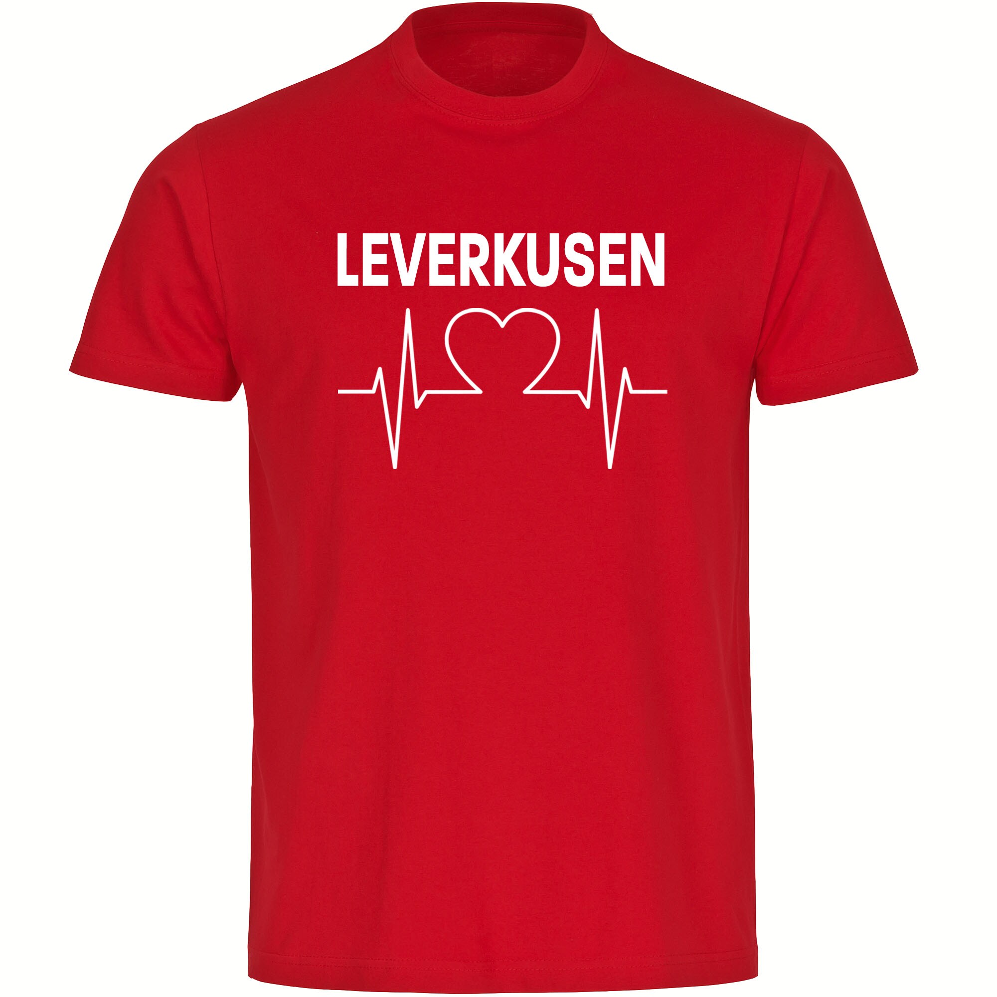 multifanshop Kinder T-Shirt - Leverkusen - Herzschlag - Druck wei&szlig; - Kind 