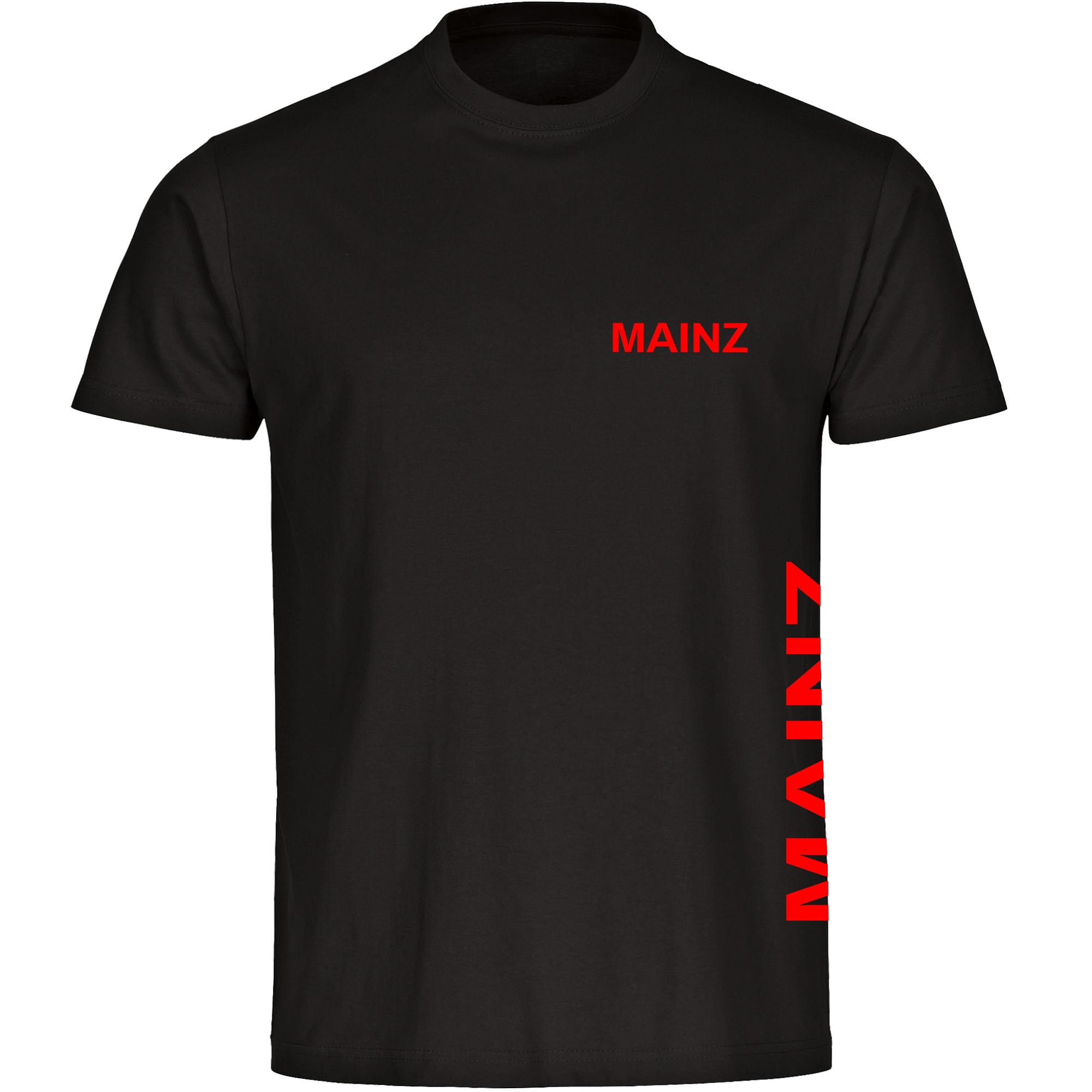multifanshop Kinder T-Shirt - Mainz - Brust & Seite - Druck rot - Kind 