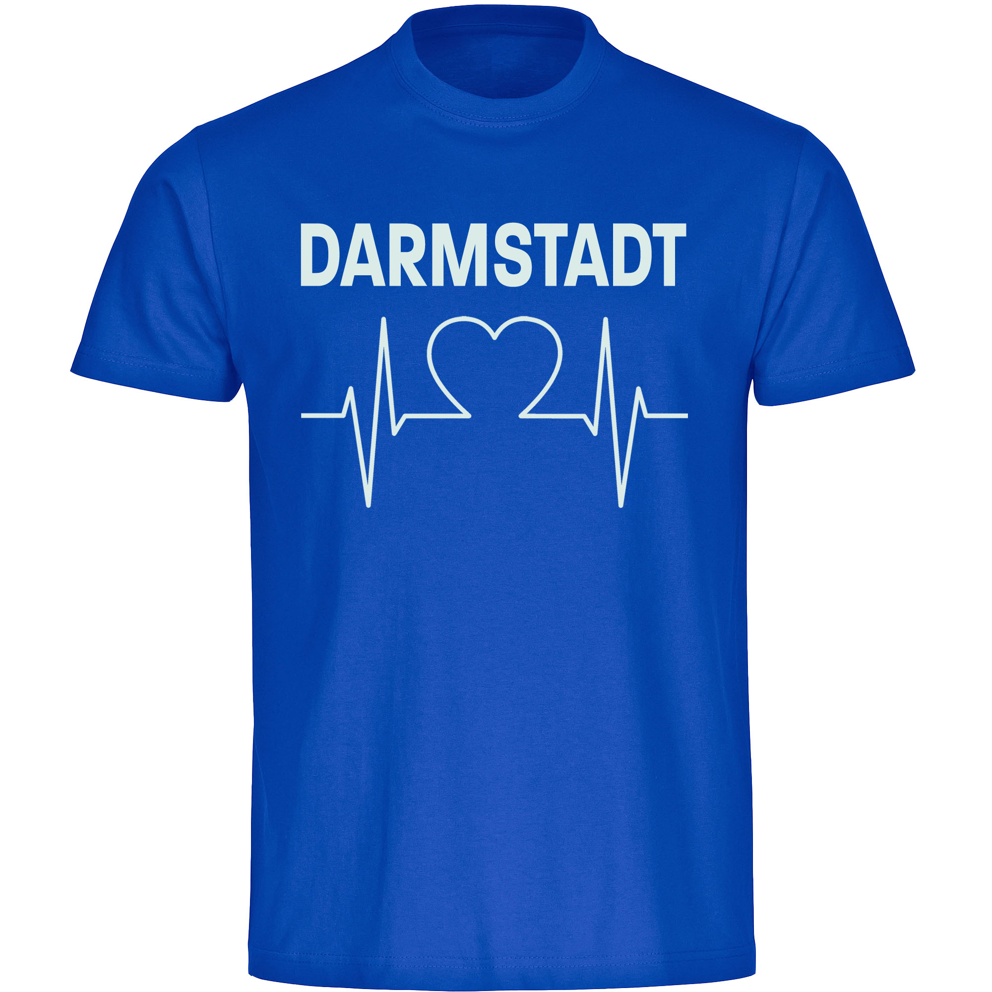 multifanshop Kinder T-Shirt - Darmstadt - Herzschlag - Druck wei&szlig; - Kind 