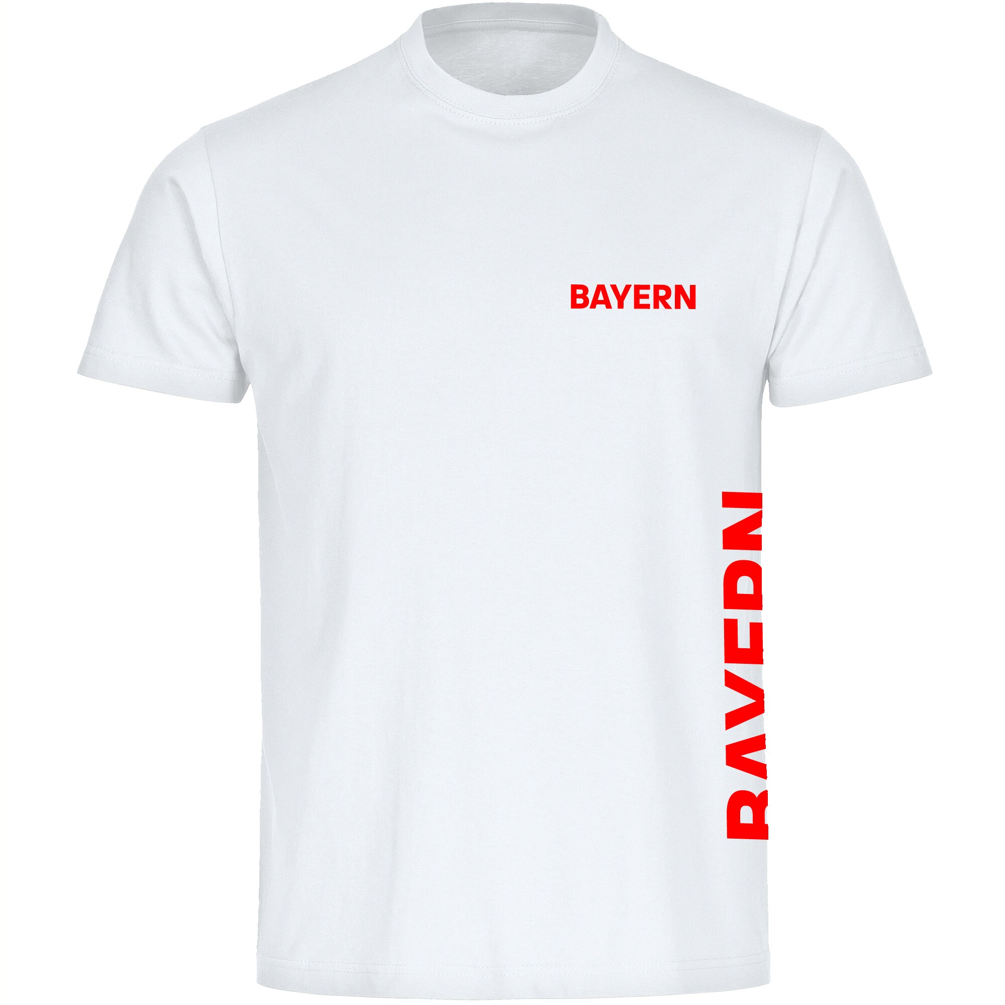 multifanshop Kinder T-Shirt - Bayern - Brust & Seite - Druck rot - Kind 