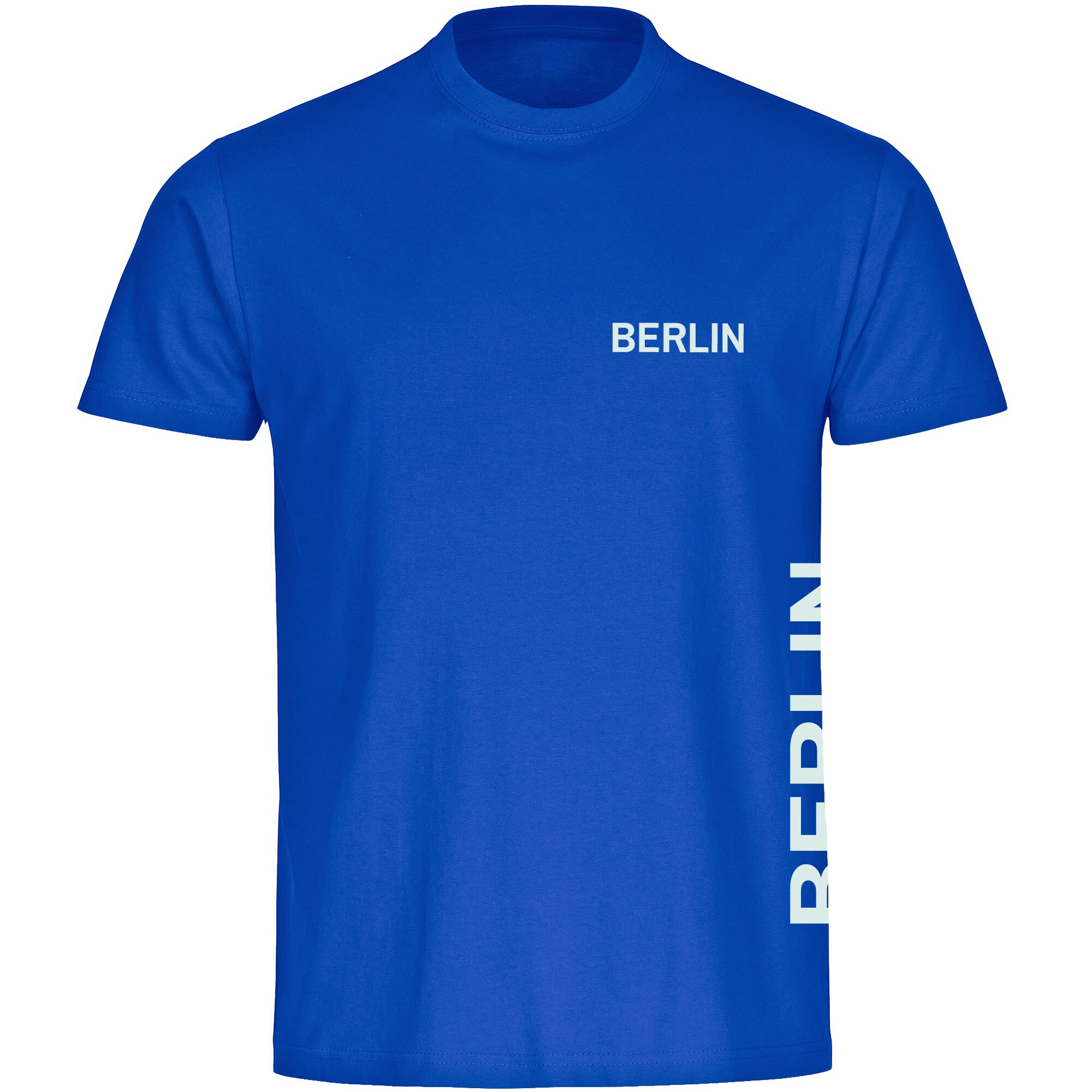 multifanshop Kinder T-Shirt - Berlin blau - Brust & Seite - Druck wei&szlig; - Kind 