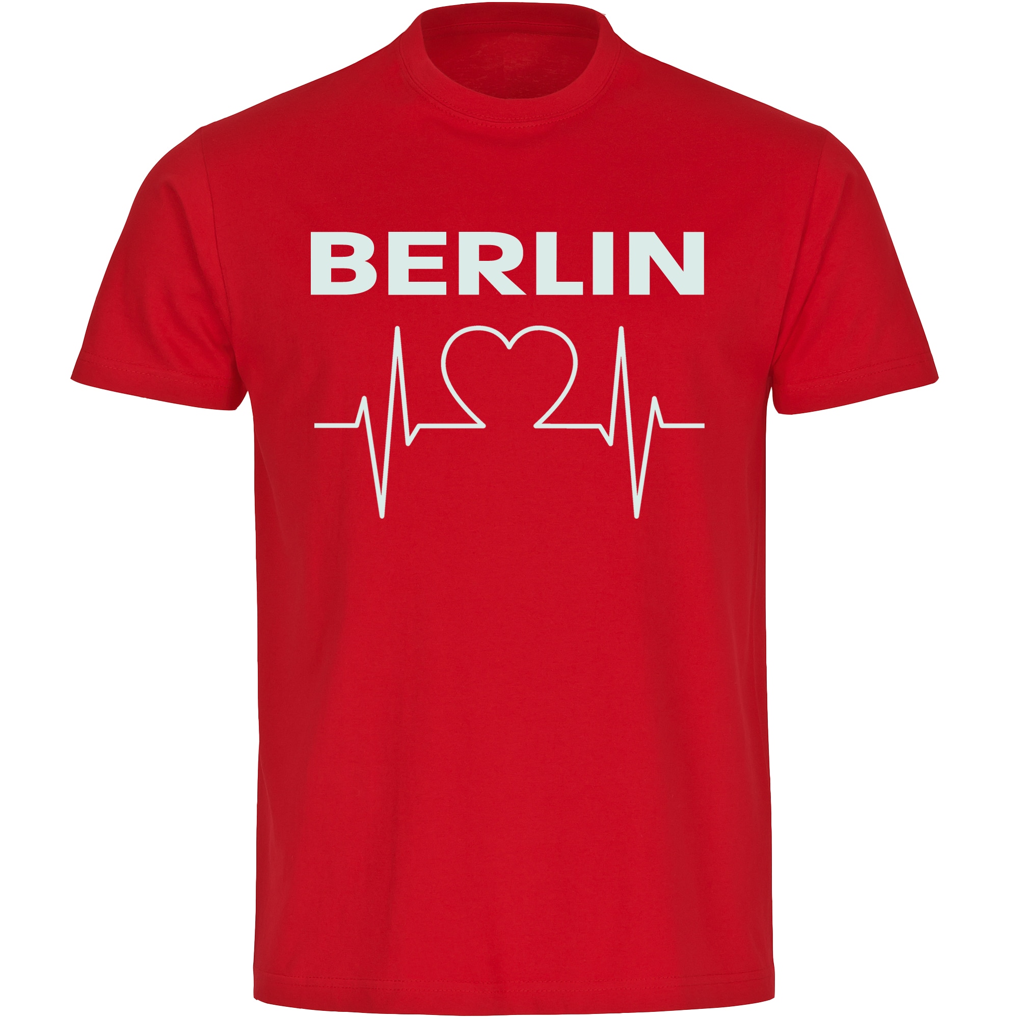 multifanshop Kinder T-Shirt - Berlin rot - Herzschlag - Druck wei&szlig; - Kind 