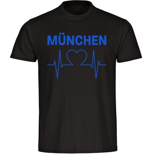 multifanshop Kinder T-Shirt - München blau - Herzschlag - Druck blau - Kind 