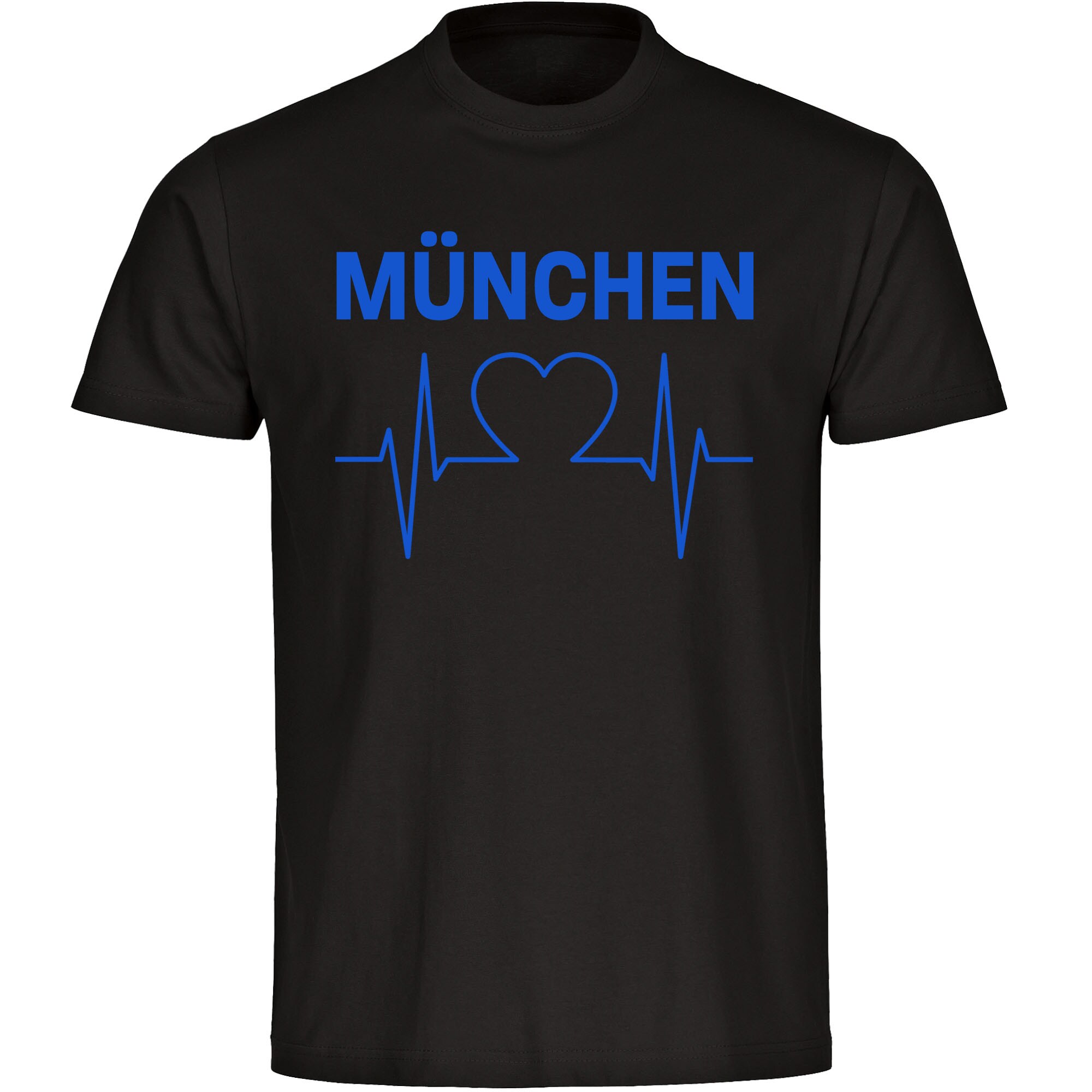 multifanshop Kinder T-Shirt - M&uuml;nchen blau - Herzschlag - Druck blau - Kind 
