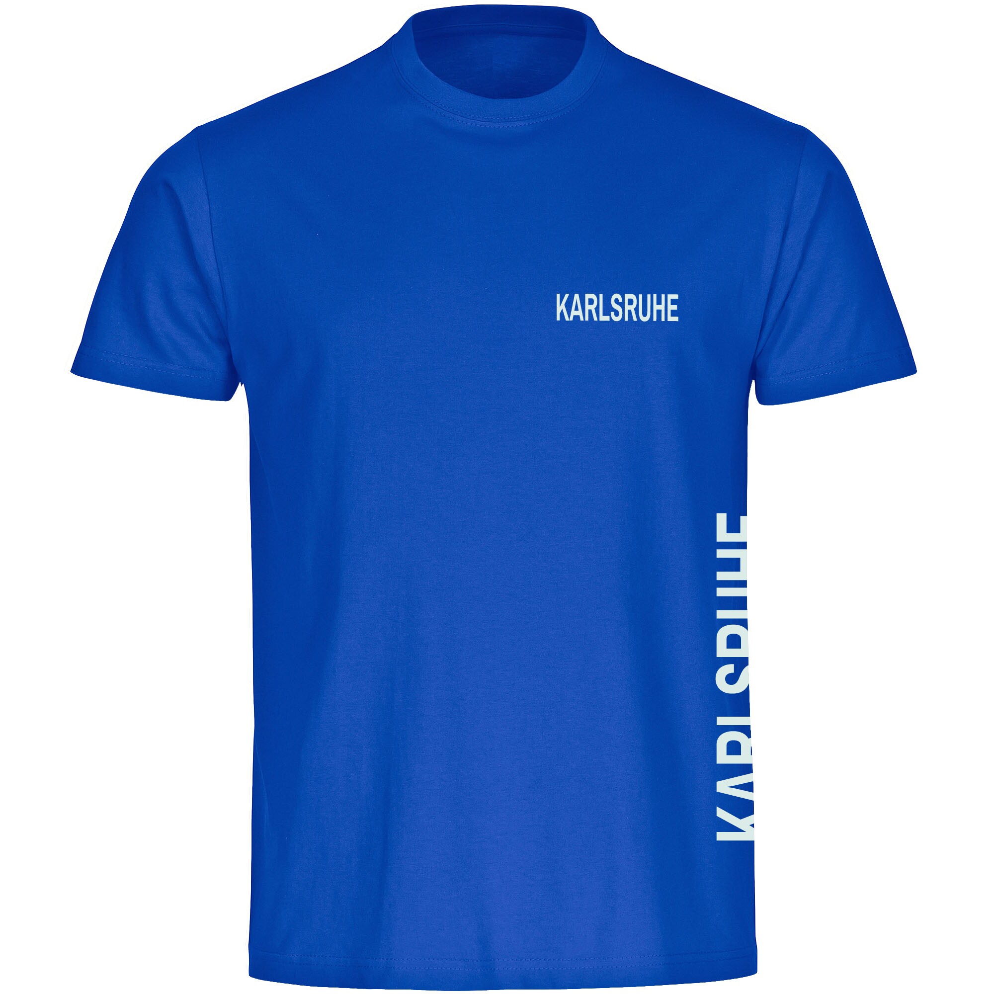 multifanshop Kinder T-Shirt - Karlsruhe - Brust & Seite - Druck wei&szlig; - Kind 