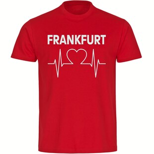 multifanshop Kinder T-Shirt - Frankfurt - Herzschlag - Druck weiß - Kind 