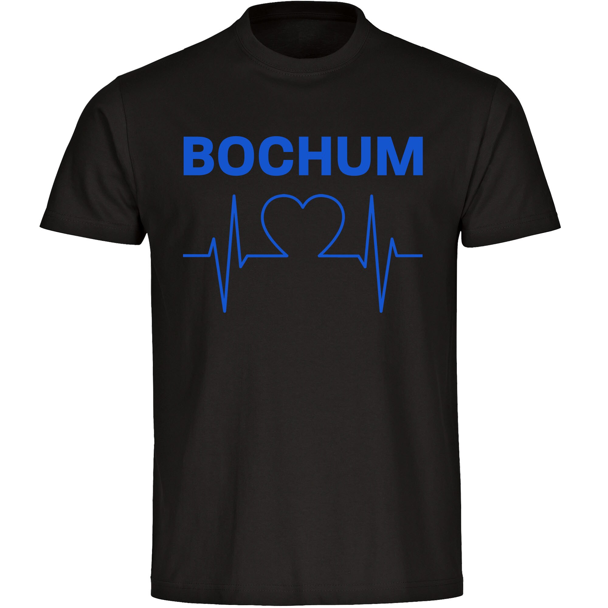 multifanshop Kinder T-Shirt - Bochum - Herzschlag - Druck blau - Kind 