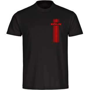 multifanshop Kinder T-Shirt - Köln - Streifen - Druck rot - Kind 