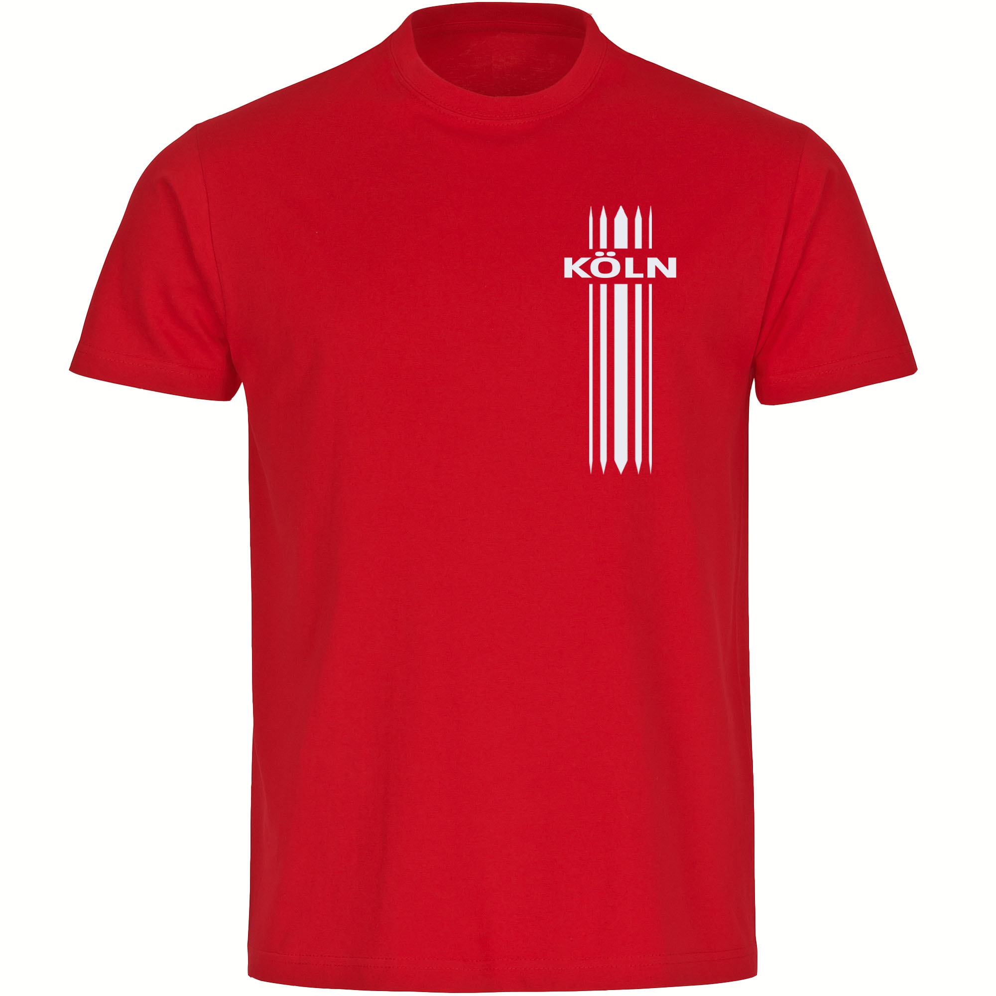 multifanshop Kinder T-Shirt - K&ouml;ln - Streifen - Druck wei&szlig; - Kind 