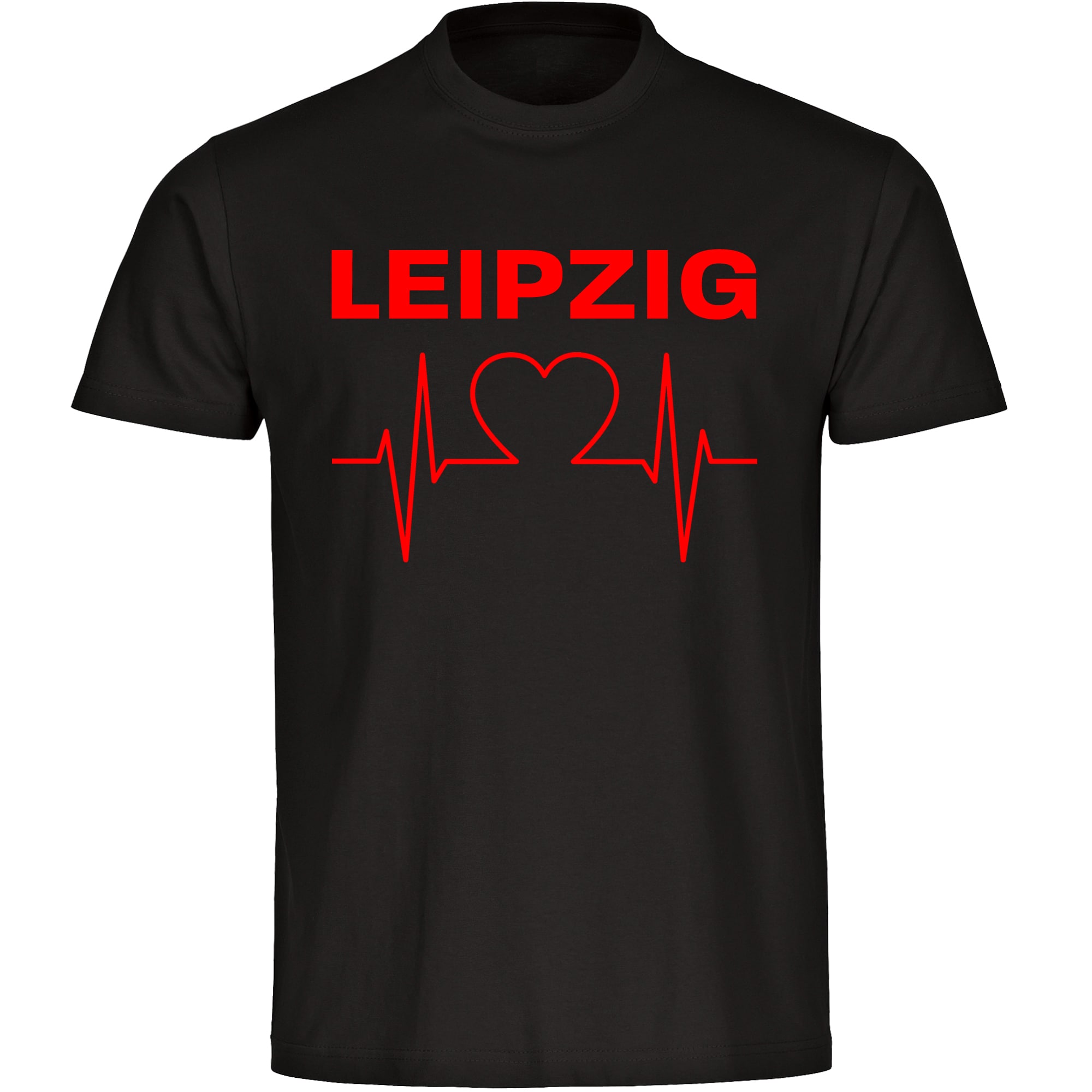 multifanshop Kinder T-Shirt - Leipzig - Herzschlag - Druck rot - Kind 